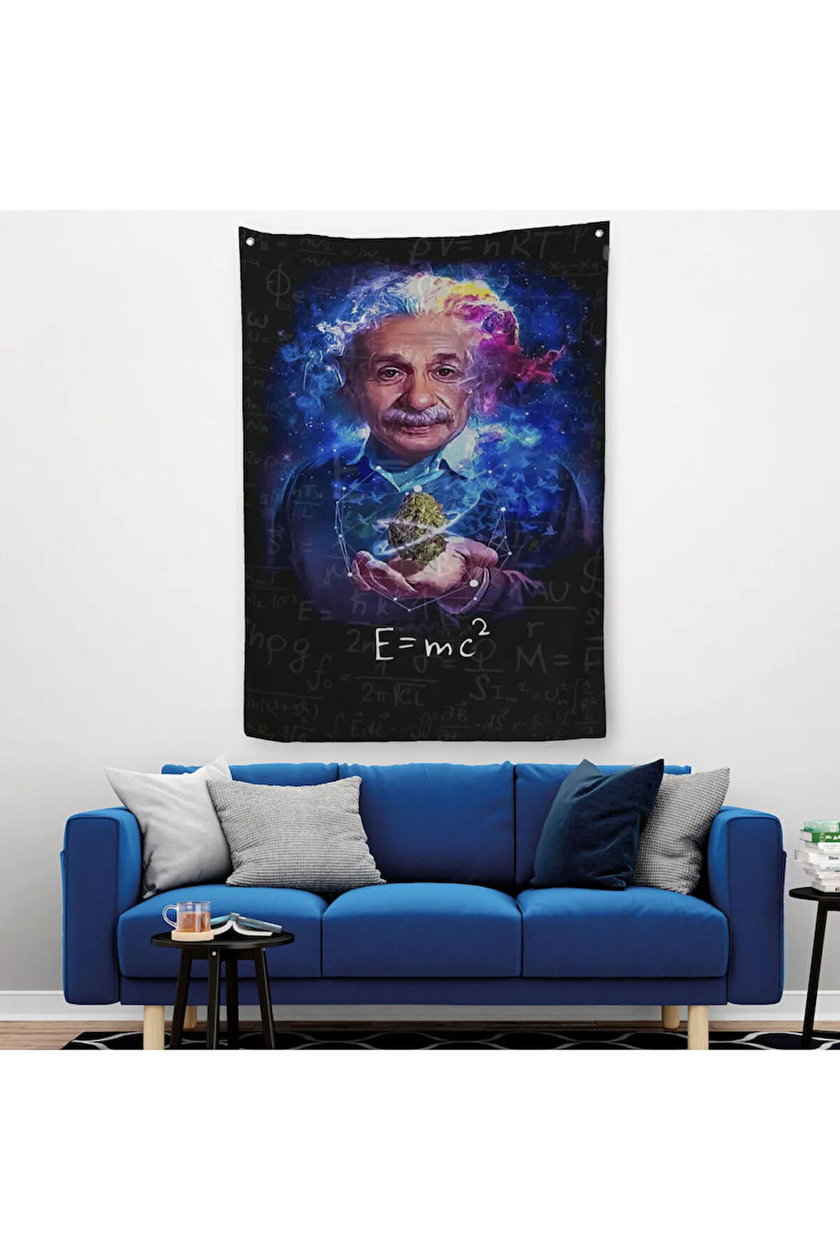 Albert Einstein E=mc2 Duvar Örtüsü - Halısı, Matematik Öğretmeninin Hediyesi-5244