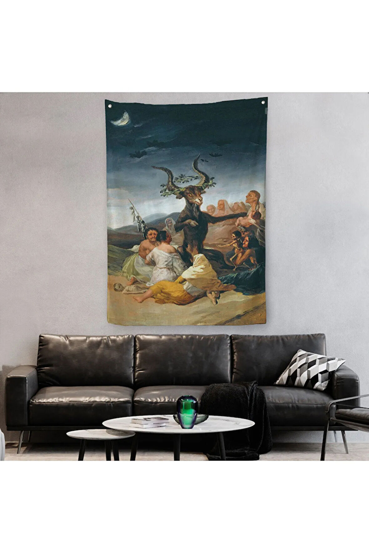 Cadılar Bayramı, Francisco Goya Cadılık Meclisi Sanatı Duvar Örtüsü - Halısı-5270