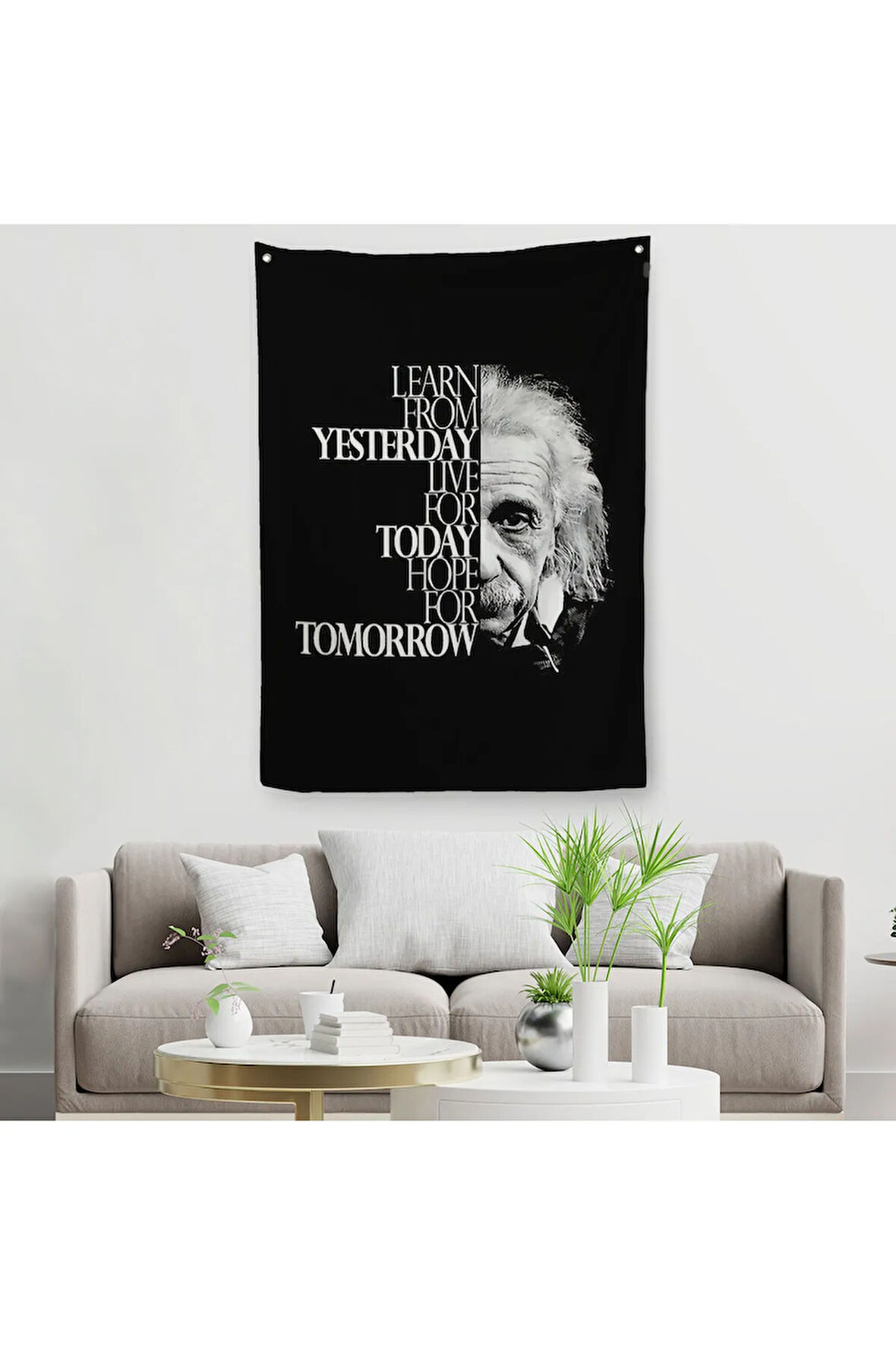 Dünden Öğrenin Bugünü Yaşayın Yarını Umut Edin Duvar Örtüsü - Halısı, Albert Einstein-5275