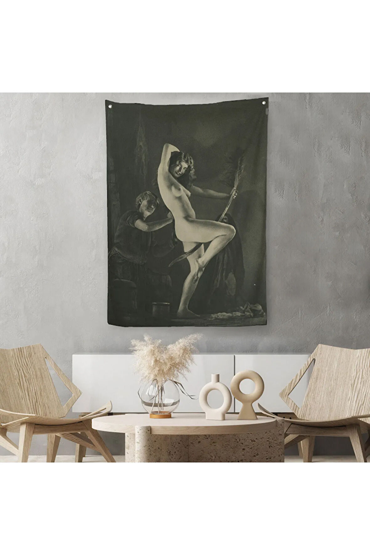 Şabat Gününe Hazırlık, William Mortensen Cadılar Bayramı - Années 1930 Duvar Örtüsü - Halısı-5282