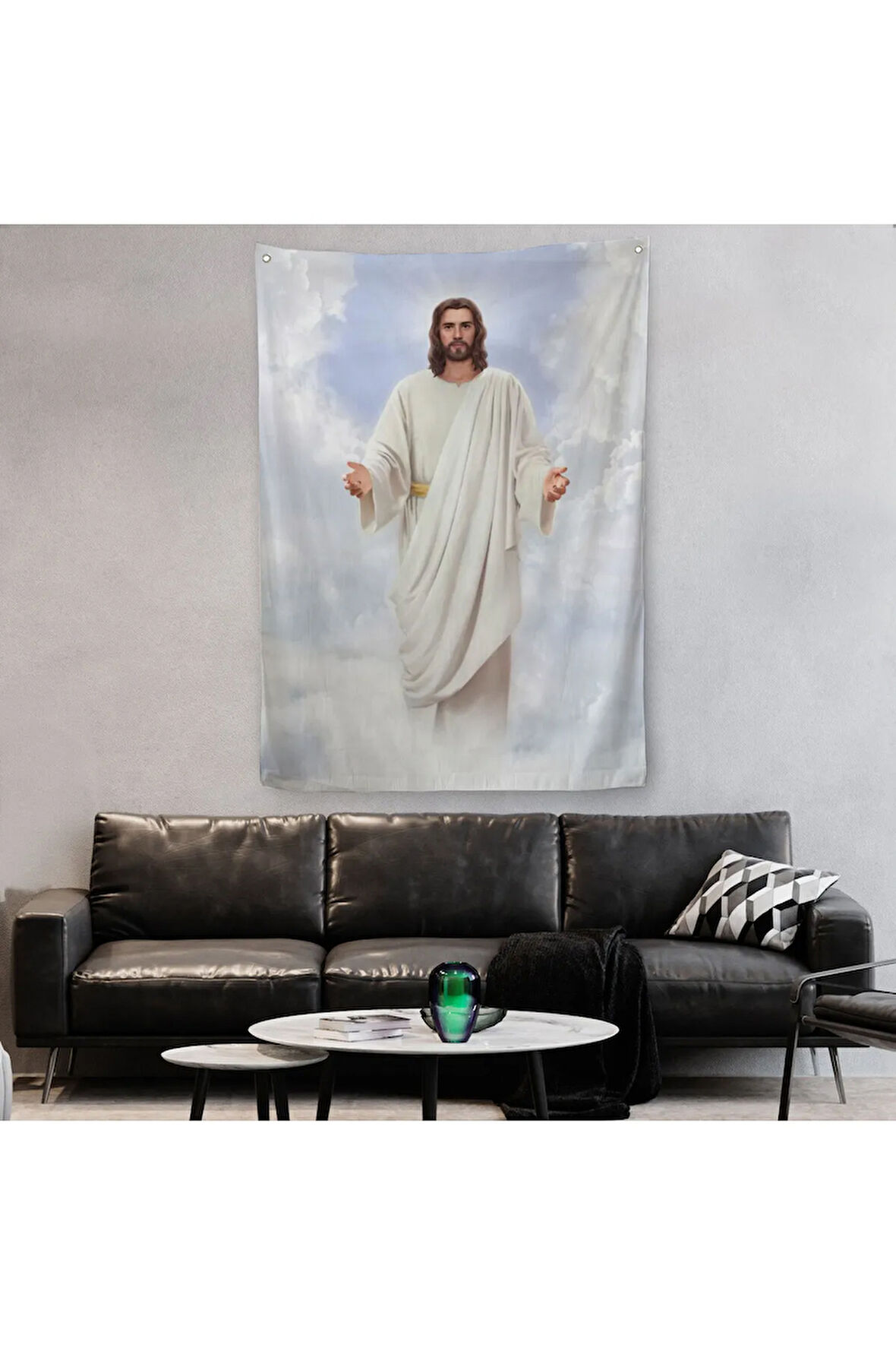 Rab İsa Bulutlarda Göründü, Kilise Hediyesi Hristiyan Duvar Örtüsü - Halısı-5289