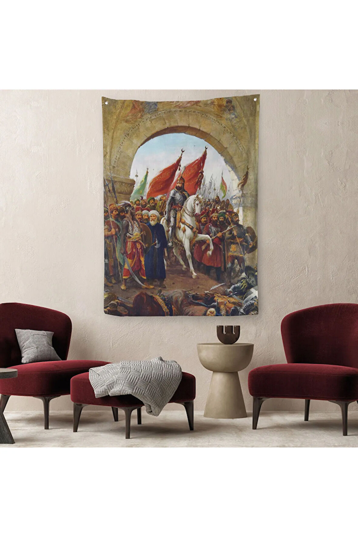 Fausto Zonaro Fatih Sultan Mehmet Istanbul'a Girişi Duvar Örtüsü - Halısı-5298