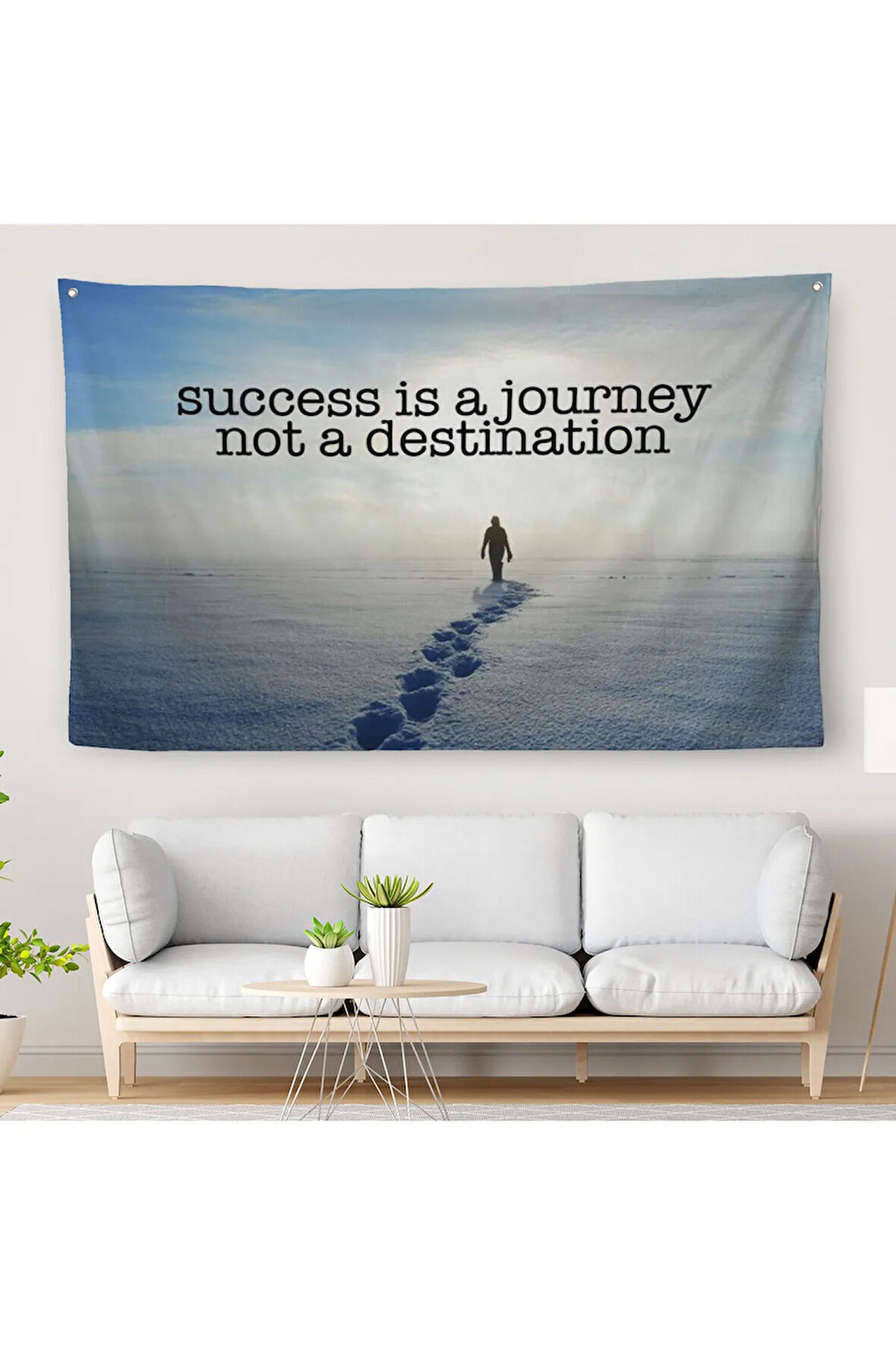 Başarı Bir Yolculuktur Varış Noktası Değil Kanvas Duvar Örtüsü-Halısı, Motivasyonel Yazı-5388