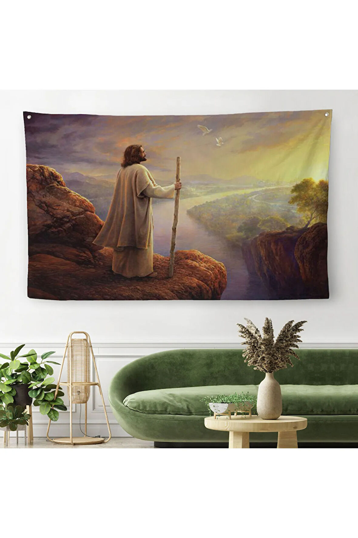 Uçurumdan Ufka Bakmak, İsa Mesih, Hristiyan Duvar Sanatı, Kilise Hediyesi-5400