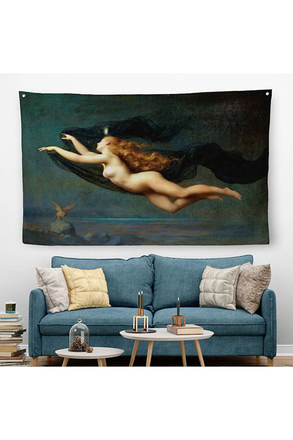 La Nuit by Auguste Raynaud Kanvas Duvar Sanatı Duvar Örtüsü-Halısı, Klasik Sanat-5406