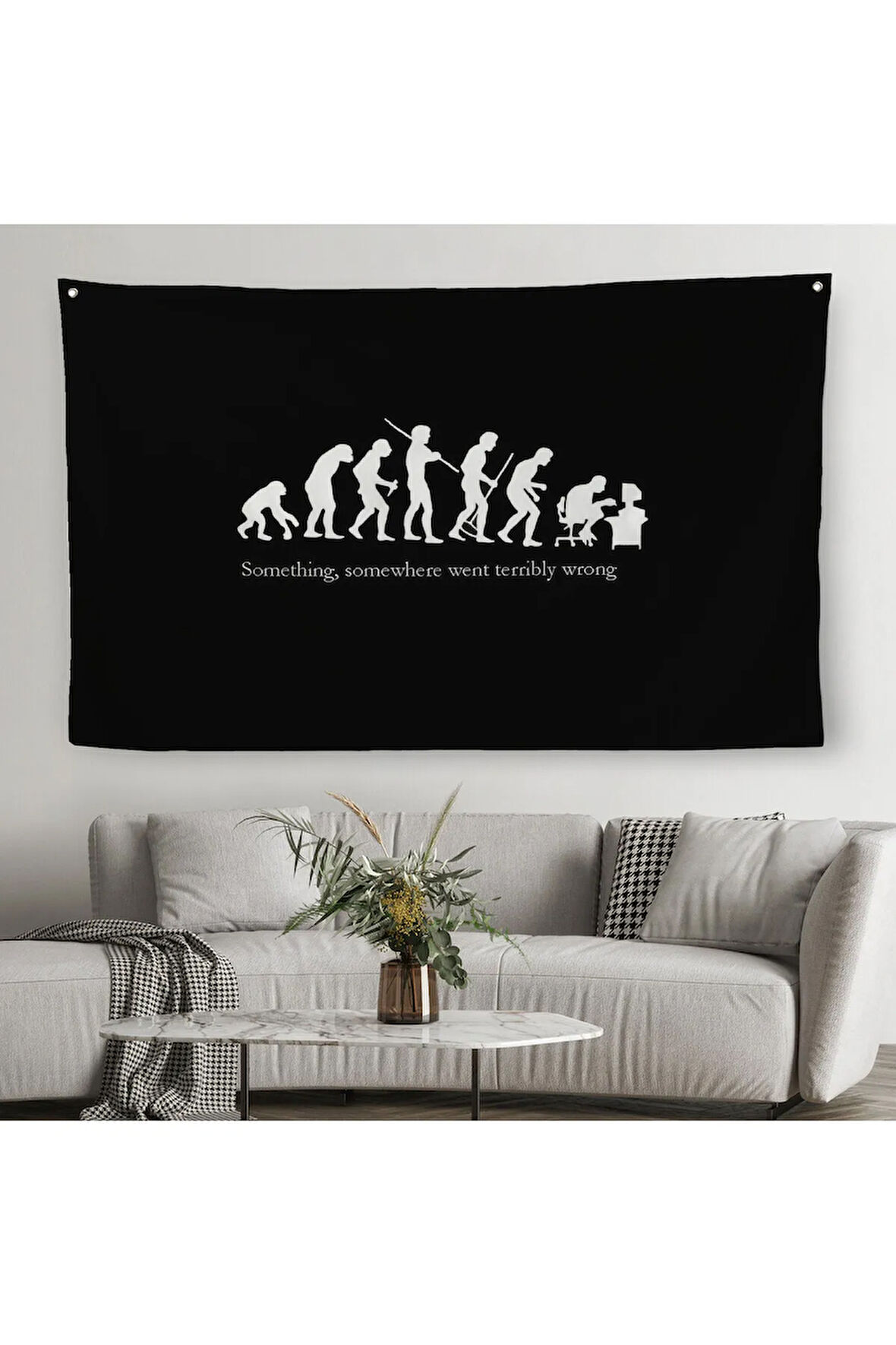 Bir Yerde Bir Şey Çok Yanlış Gitti Kanvas Duvar Örtüsü-Halısı-5410