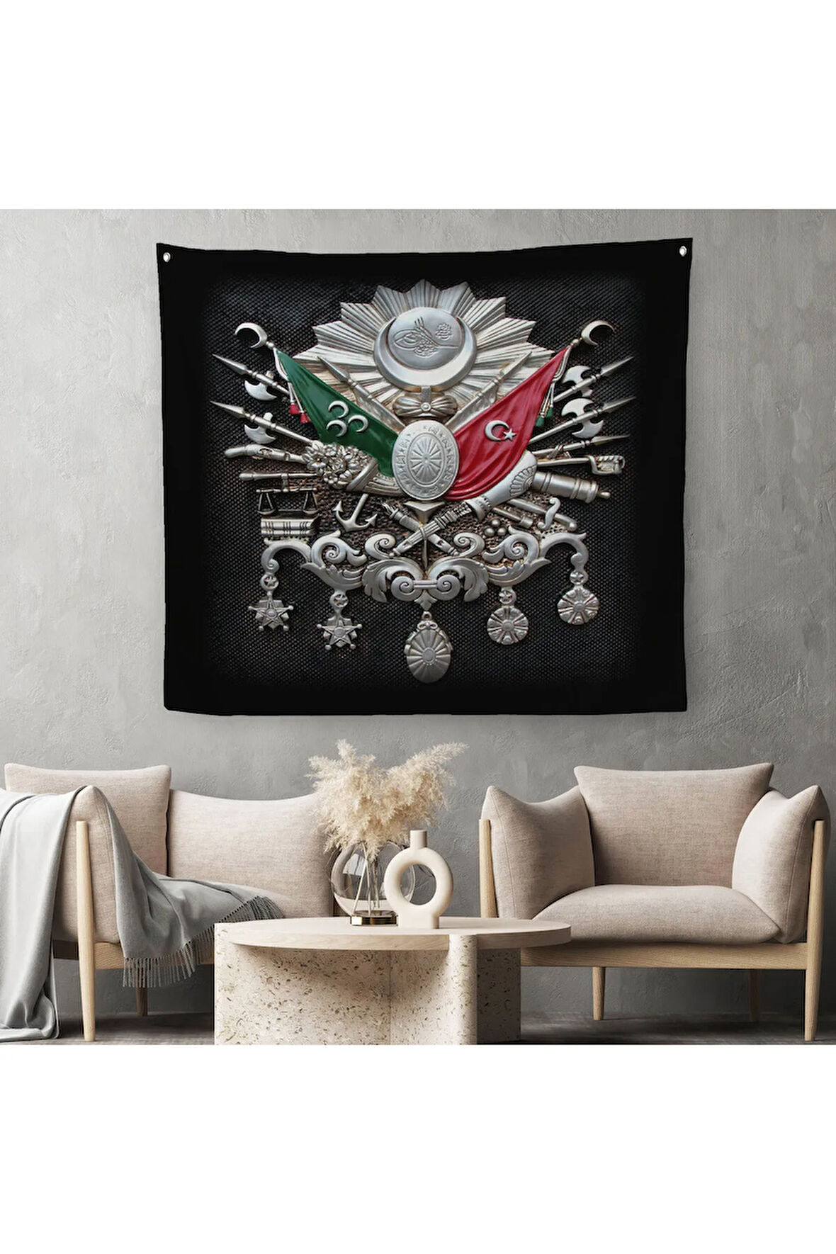 Osmanlı Tuğrası Dekoratif Kanvas Duvar Örtüsü-Halısı-5803