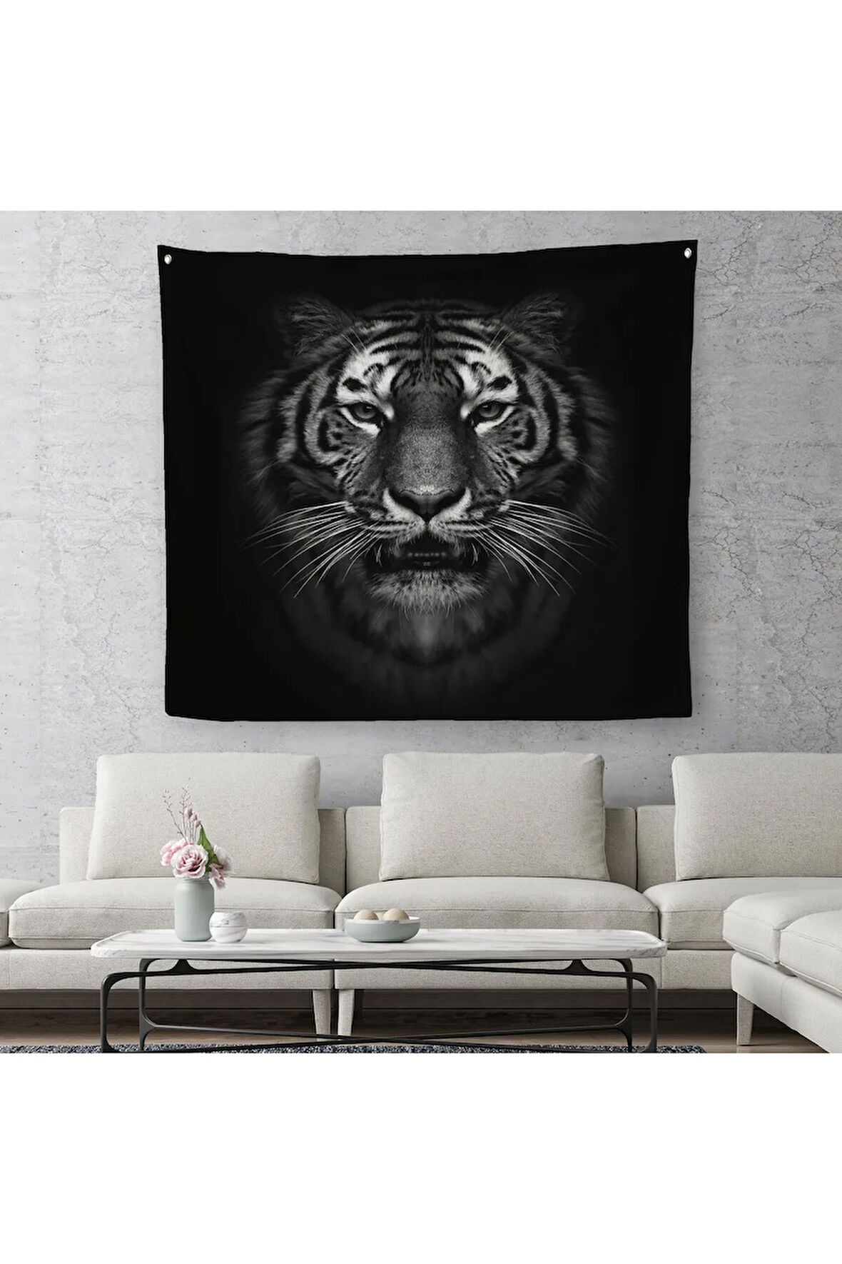 Kaplan Dekoratif Kanvas Duvar Örtüsü-Halısı-5808