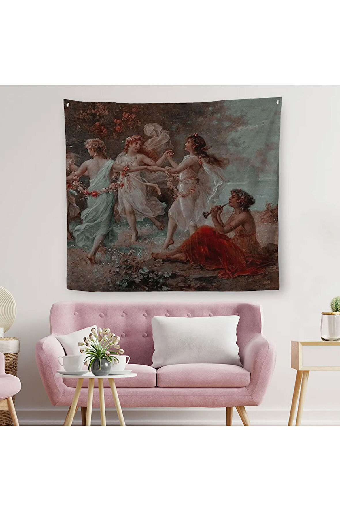 Dans Eden Kadınlar Kanvas Duvar Örtüsü-Halısı-5851