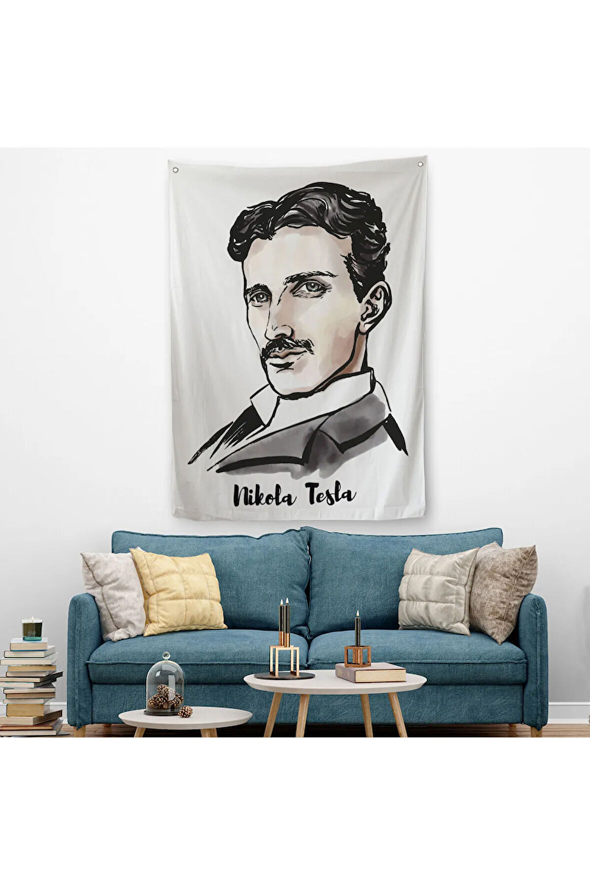 Nikola Tesla Dekoratif Duvar Örtüsü - Halısı- 5917