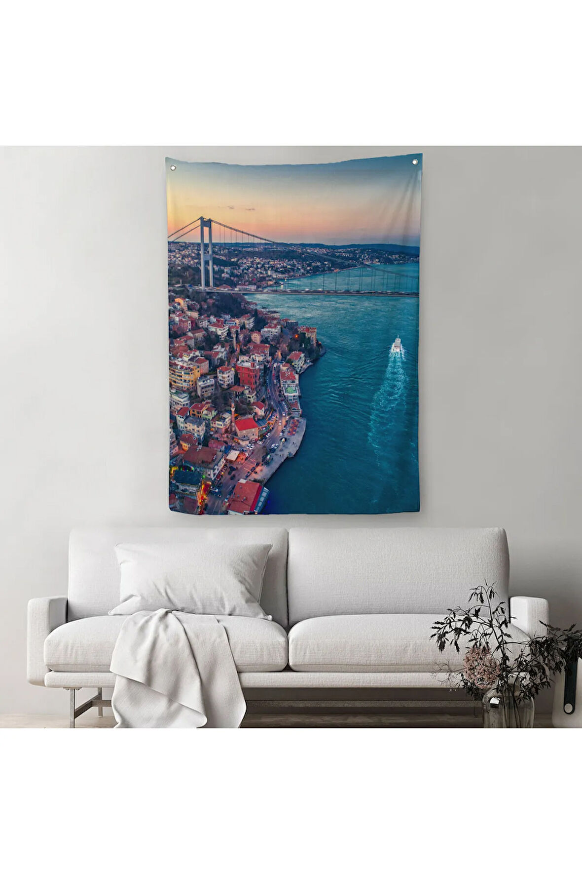 Boğaziçi Kuş Bakışı Dekoratif Duvar Örtüsü - Halısı-5971