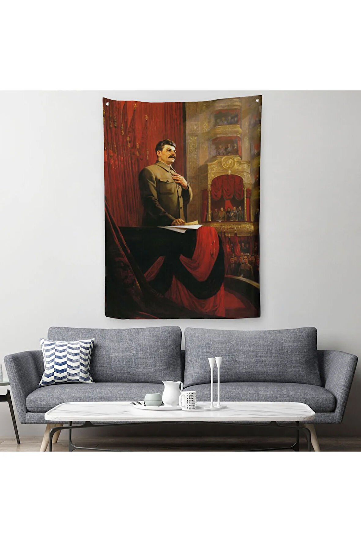 Josef Stalin Eski Sovyetler Birliği Hükümet Başkanı Duvar Örtüsü - Halısı-6014