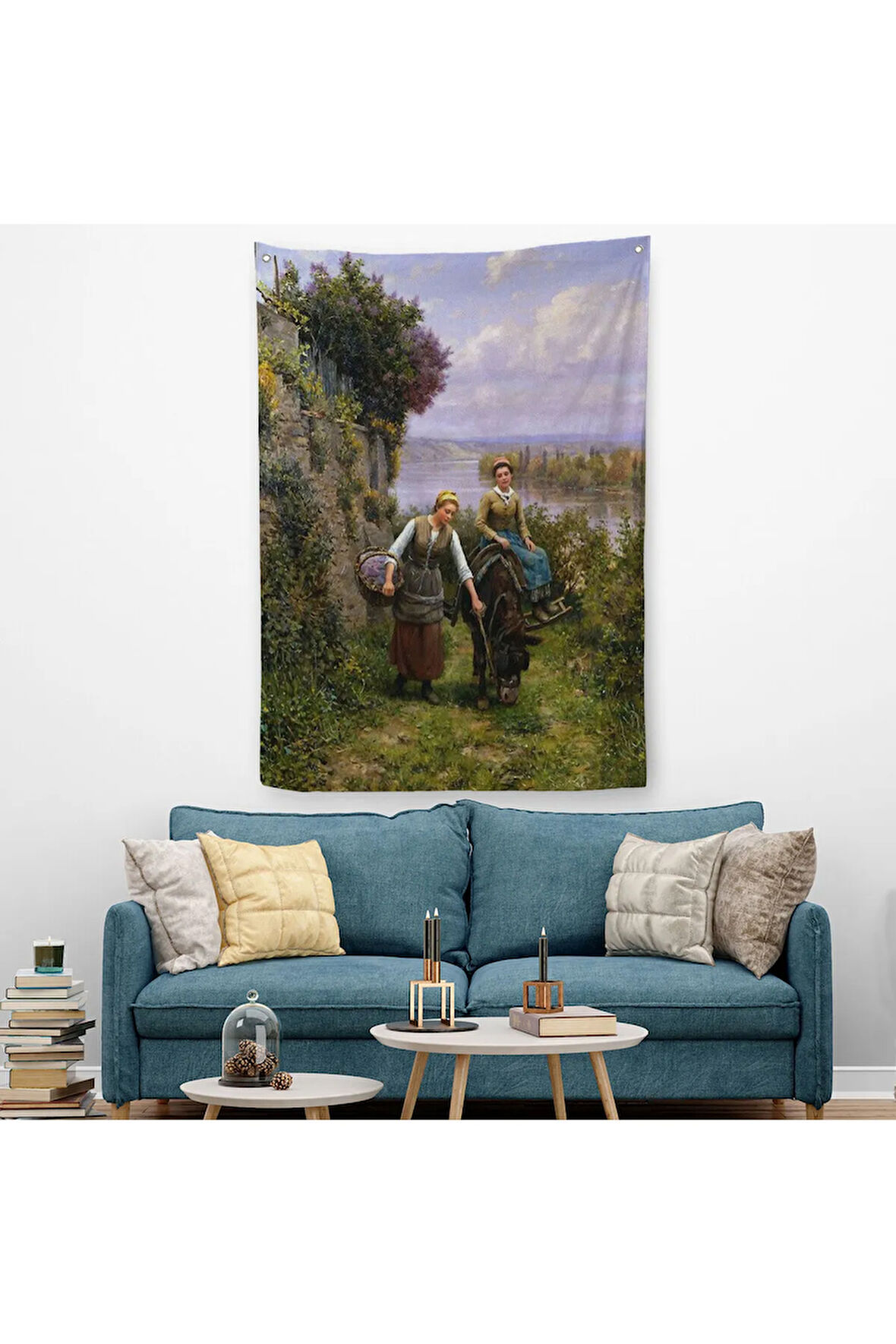 Dere Kenarındaki Köylü Kızları Duvar Örtüsü - Halısı-6016