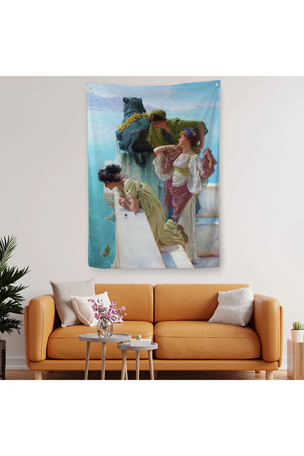 Yalılarından Denize Bakan Kızlar Duvar Örtüsü-Halısı - Halısı-6037