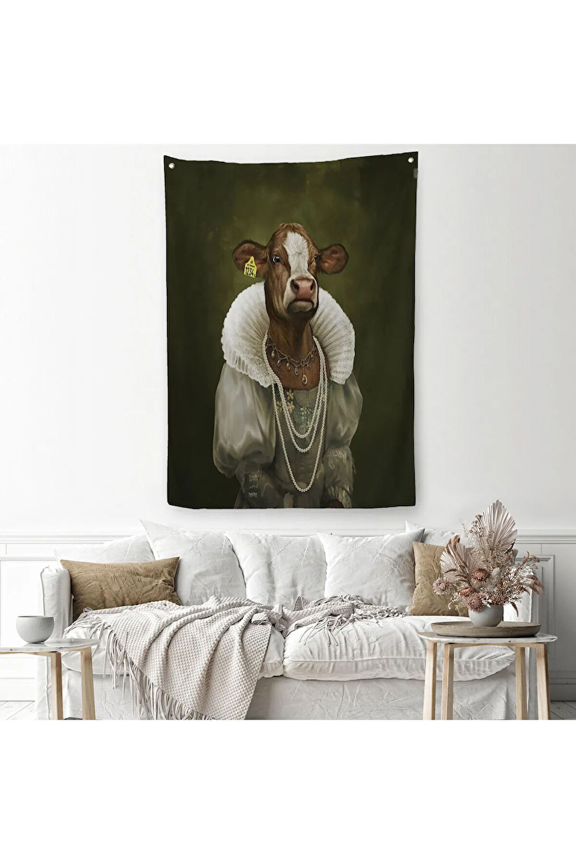 Ortaçağ Soylu Dana Duvar Örtüsü-Halısı - Halısı-6045