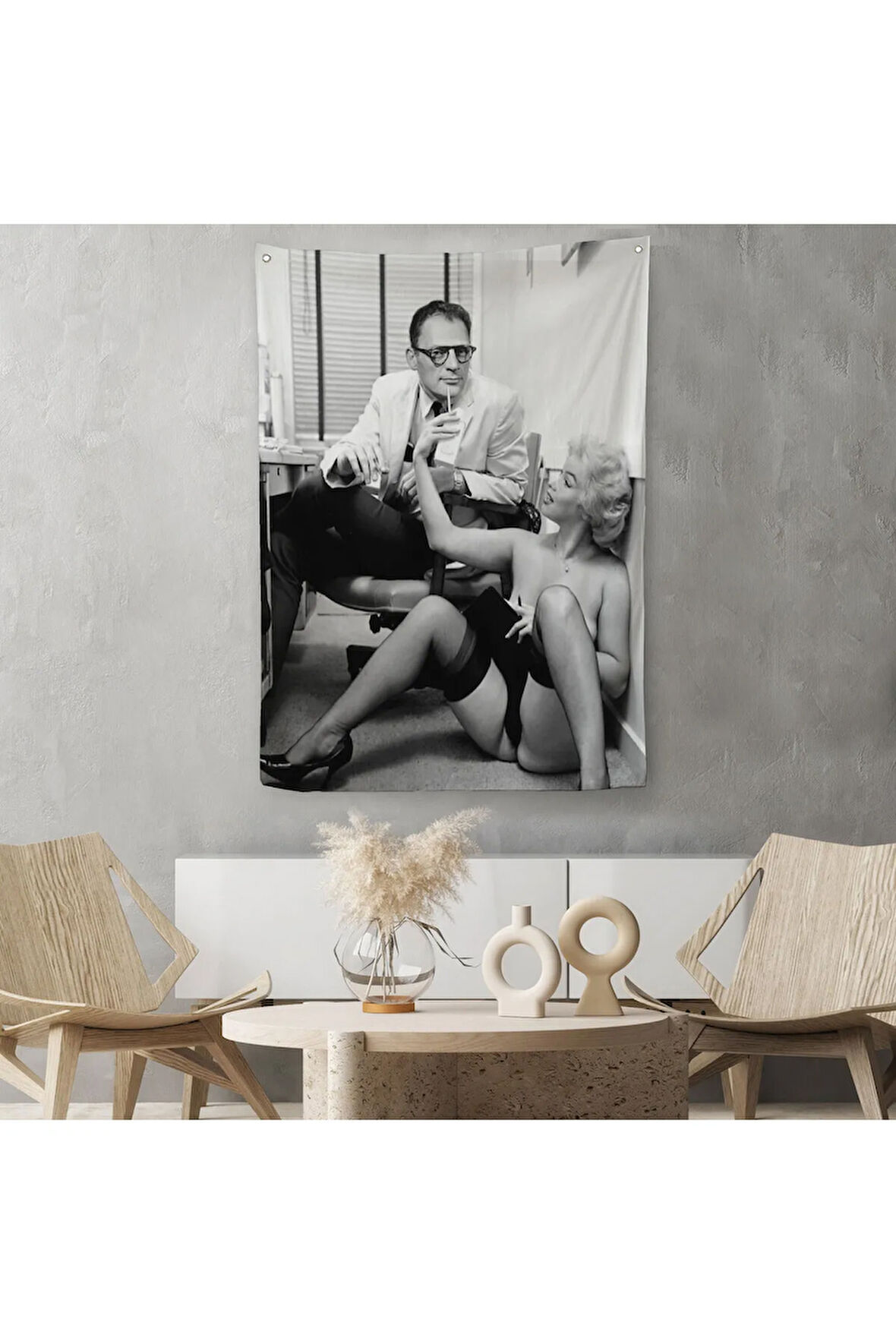 Marilyn Monroe ile Arthur Miller Duvar Örtüsü - Halısı-6063