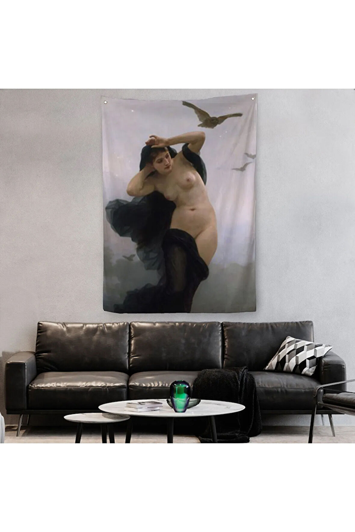 William-Adolphe Bouguereau The Night Duvar Örtüsü - Halısı-6066