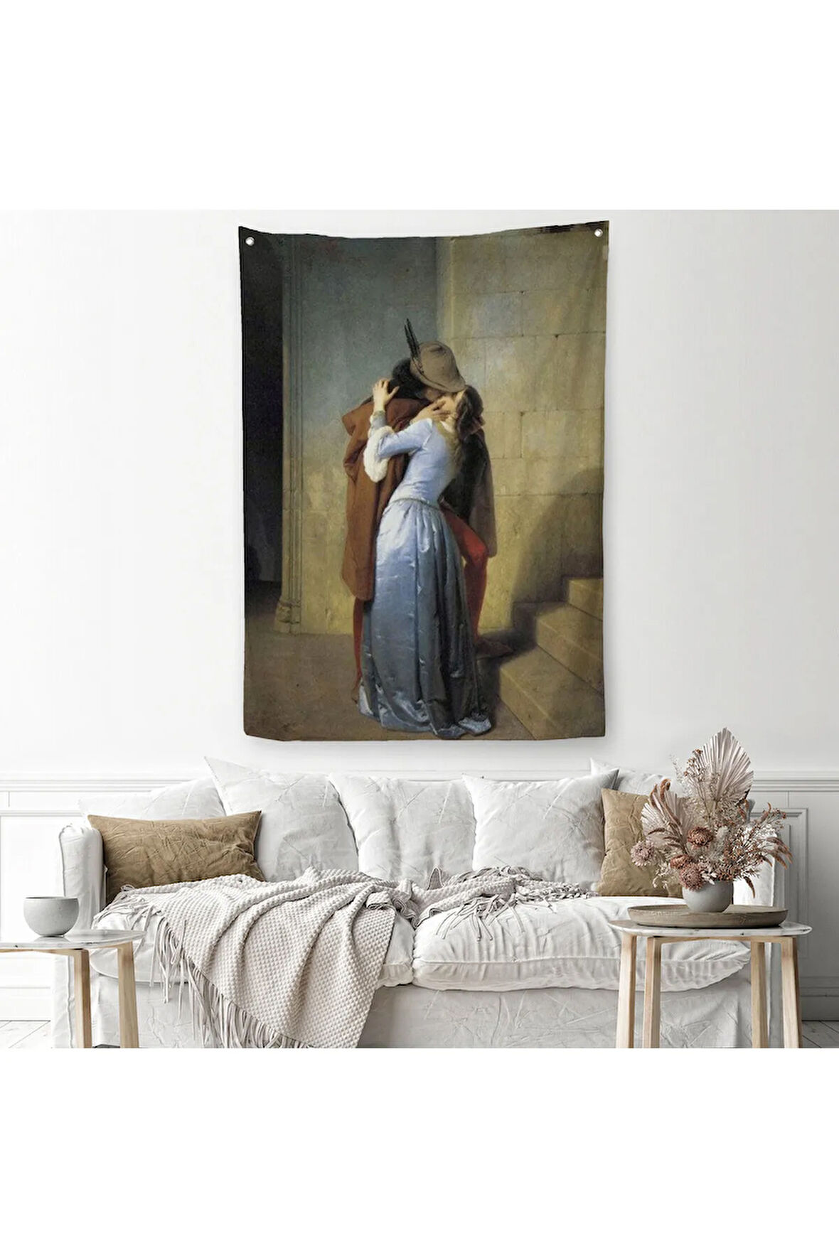 Francesco Hayez Öpücük İsimli Eseri Duvar Örtüsü - Halısı-6076