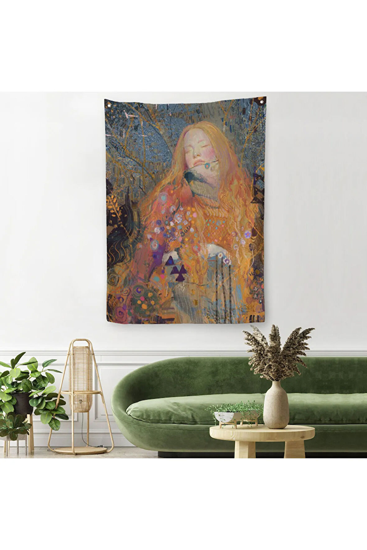 Sarışın Güzel Kadın Duvar Örtüsü - Halısı-6100