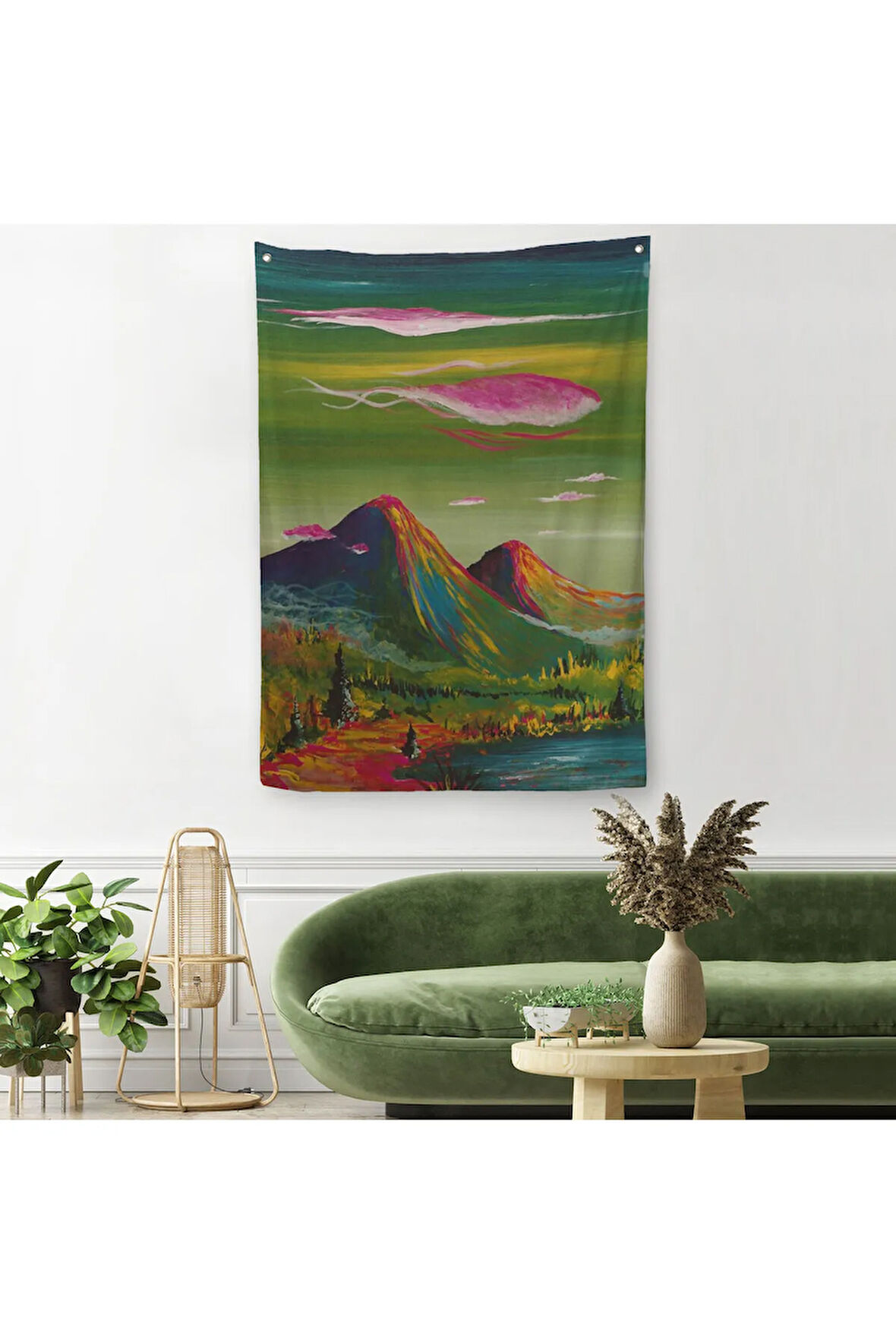 Dağ Manzarası Dekoratif Duvar Örtüsü - Halısı-6122