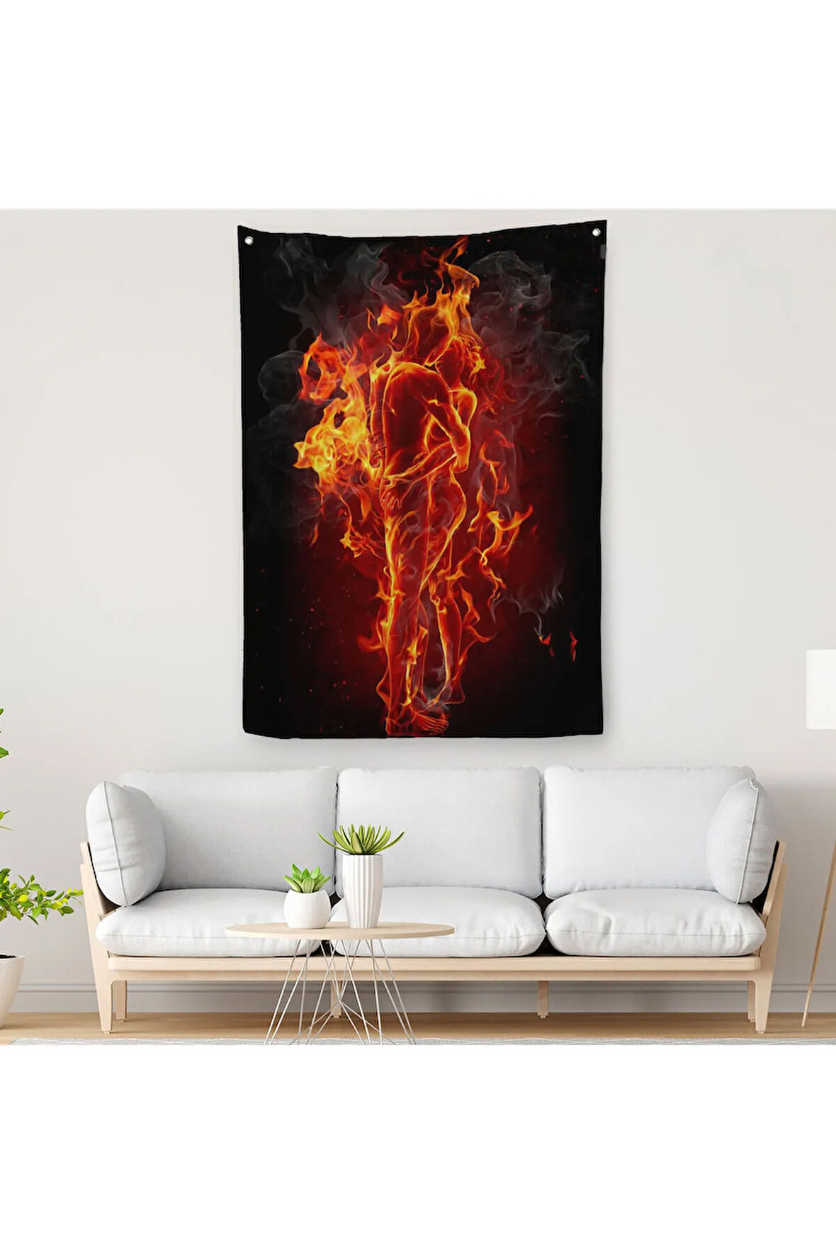 Ateşli Çift Dekoratif Duvar Örtüsü - Halısı -6183