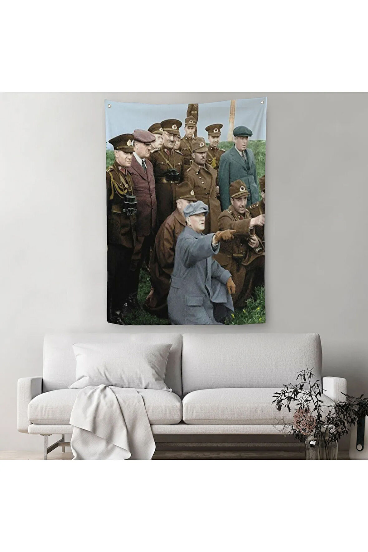 Atatürk Silah Arkadaşları İle Cephede Dekoratif Duvar Örtüsü - Halısı-6211