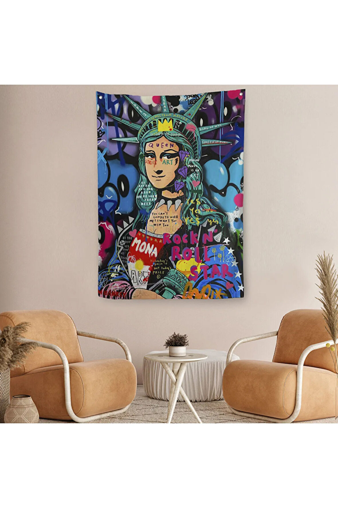 Mona Lisa Grafitti Pop Art Duvar Örtüsü - Halısı -6216