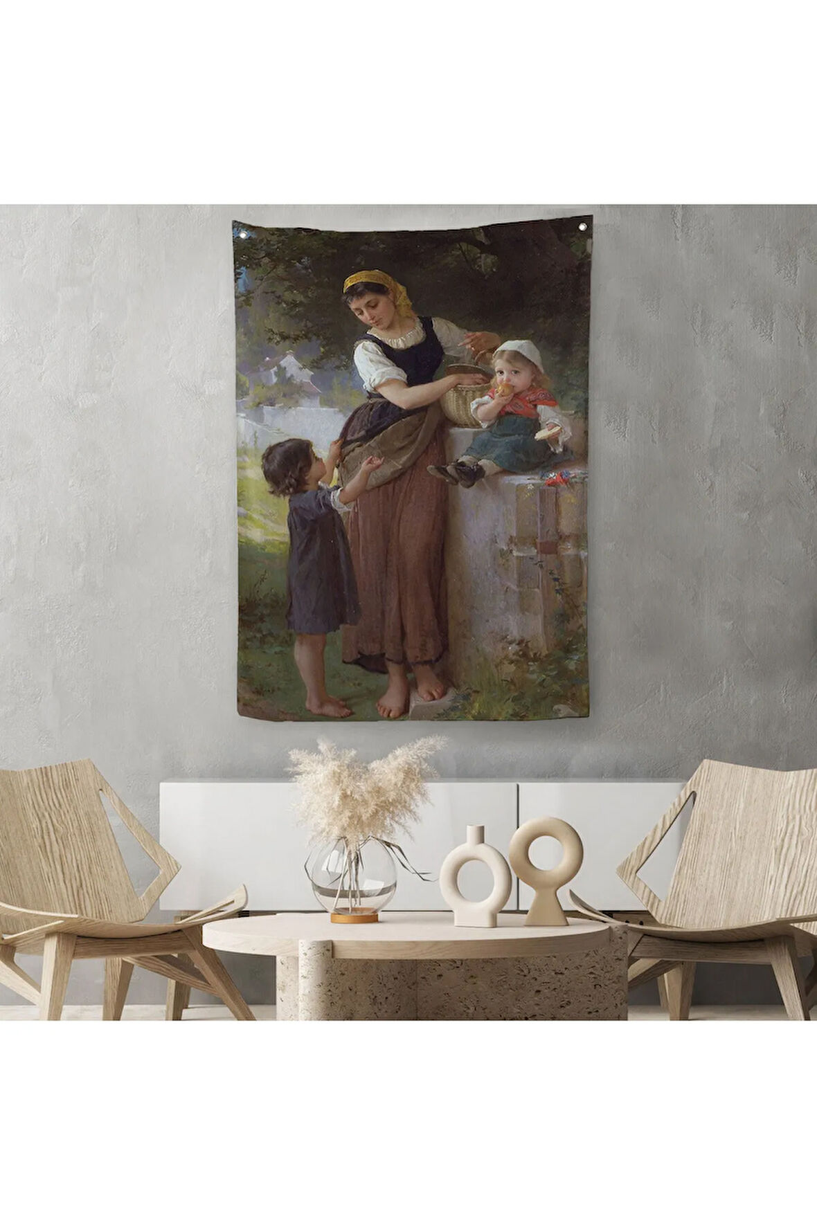 Bende İstiyorum Diyen Çocuk Dekoratif Duvar Örtüsü - Halısı-6238