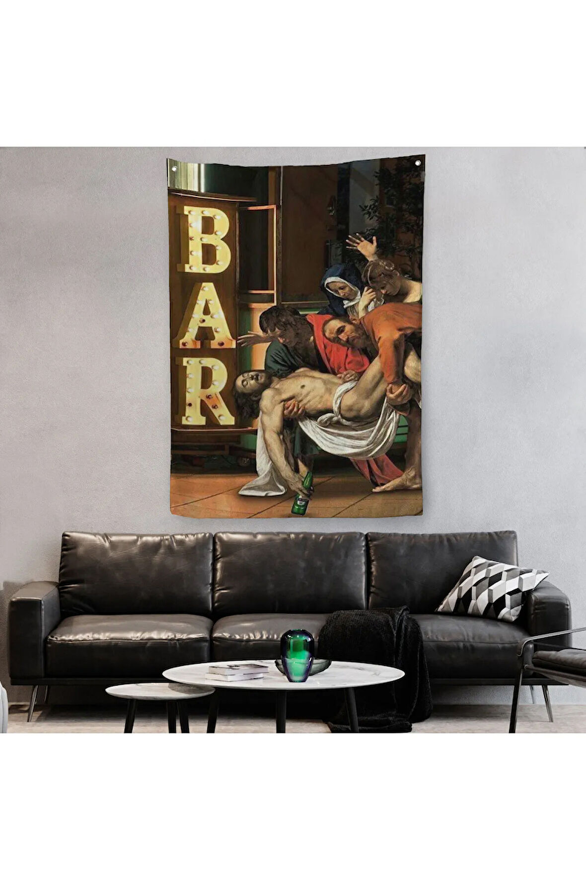 İsa'nın Defni Parodi Hrıstiyan Hediyesi Dekoratif Duvar Örtüsü - Halısı-6256