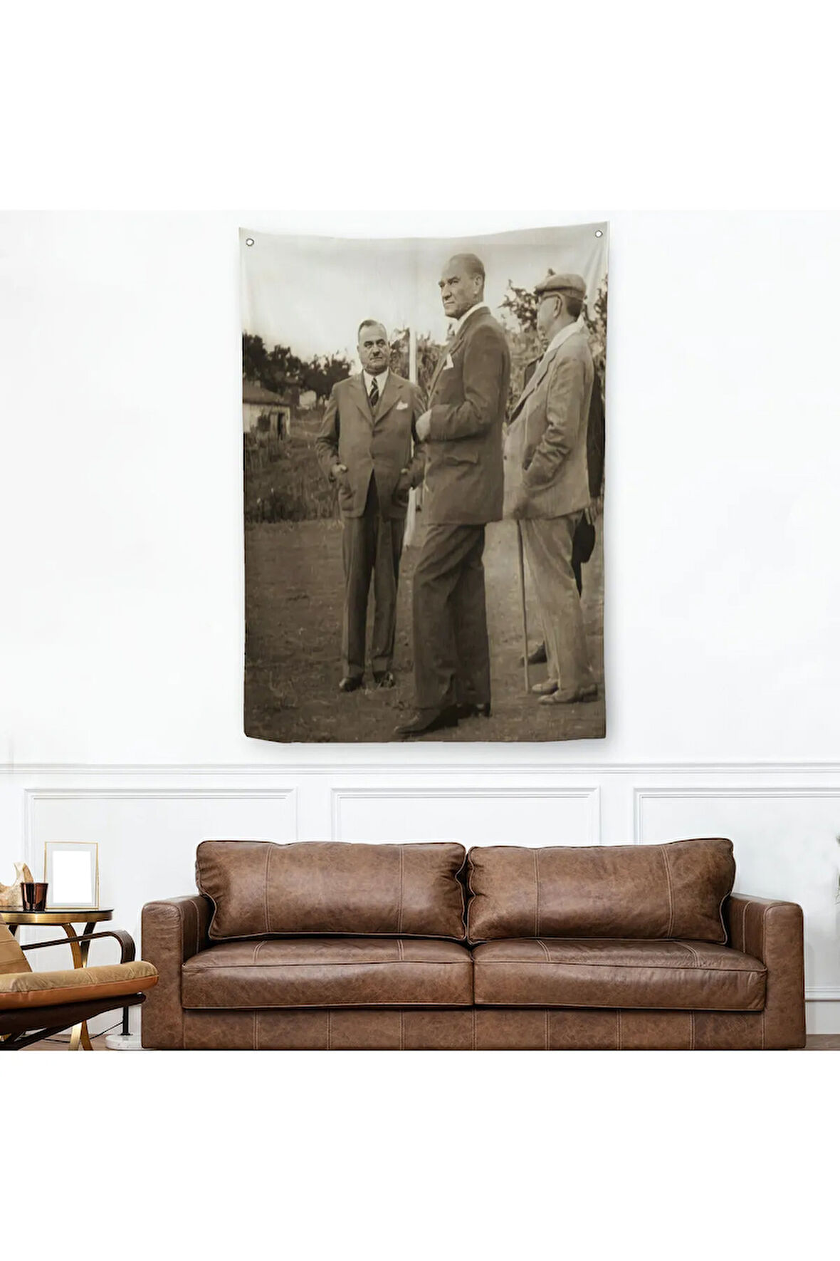 Atatürk ve Celal Bayar Kılıç Ali ile Muhafız Alayında Denetlemede Bulunurken Duvar Örtüsü 6259