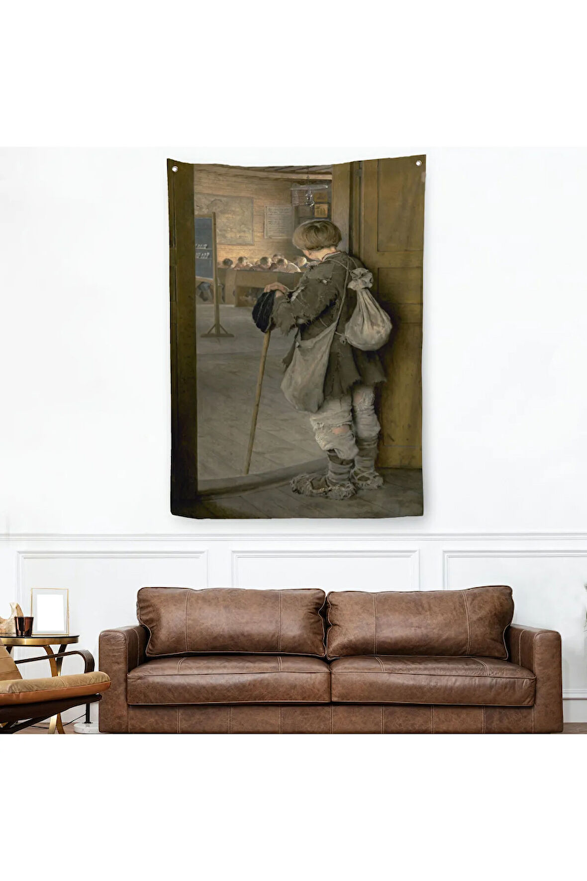 Nikolay Bogdanov Belsky'in Sınıfın Kapıdında Duvar Örtüsü-Halısı-6341