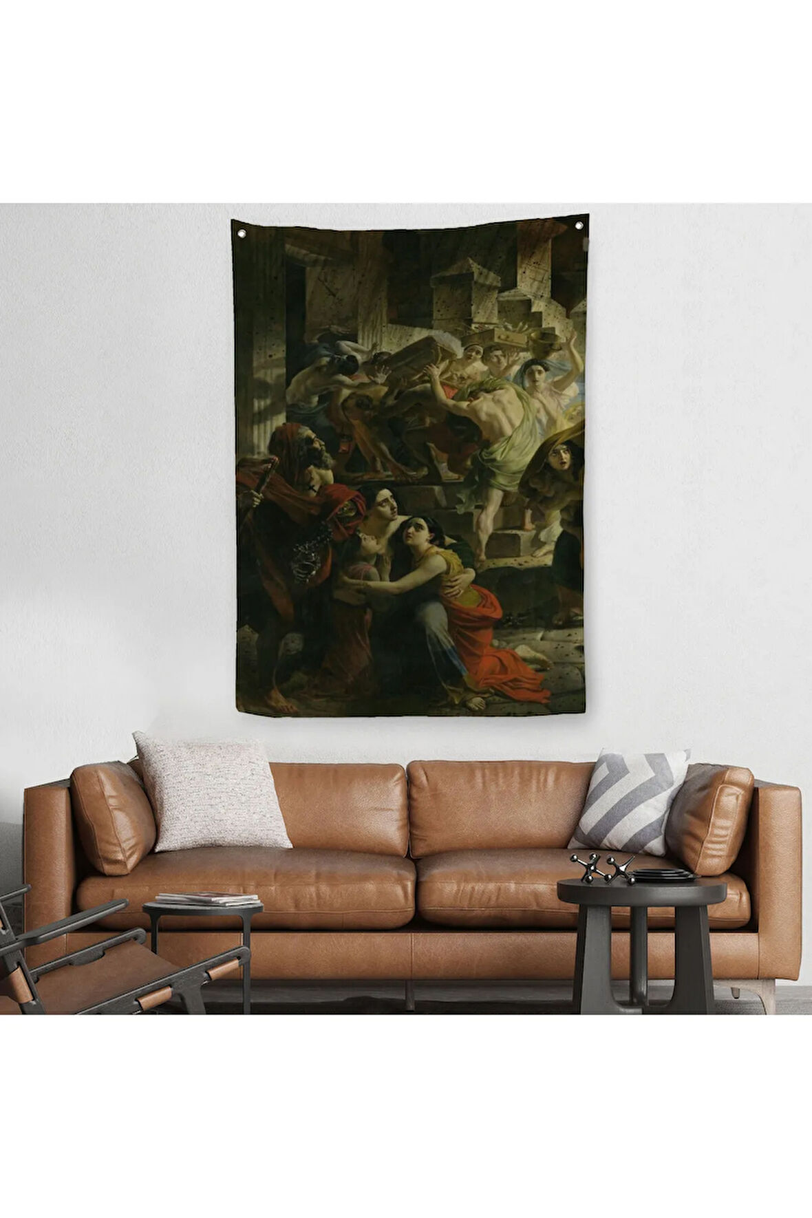 Pompeii'nin Son Günü Karl Pavlovich Bryullov Kanvas Duvar Örtüsü-Halısı-6362