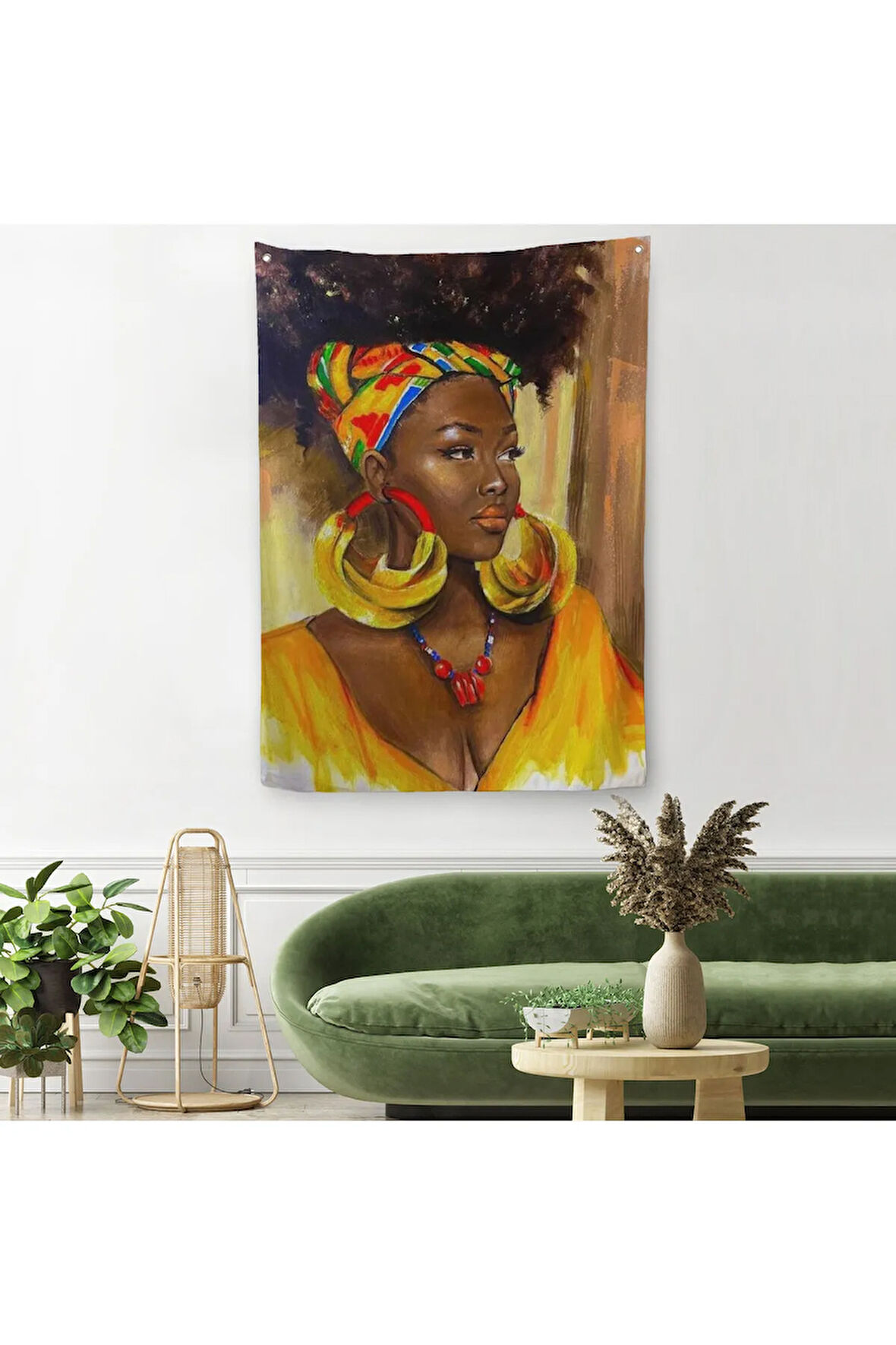 Afro Amerikalı Güzel Kadın Duvar Örtüsü-Halısı-6371