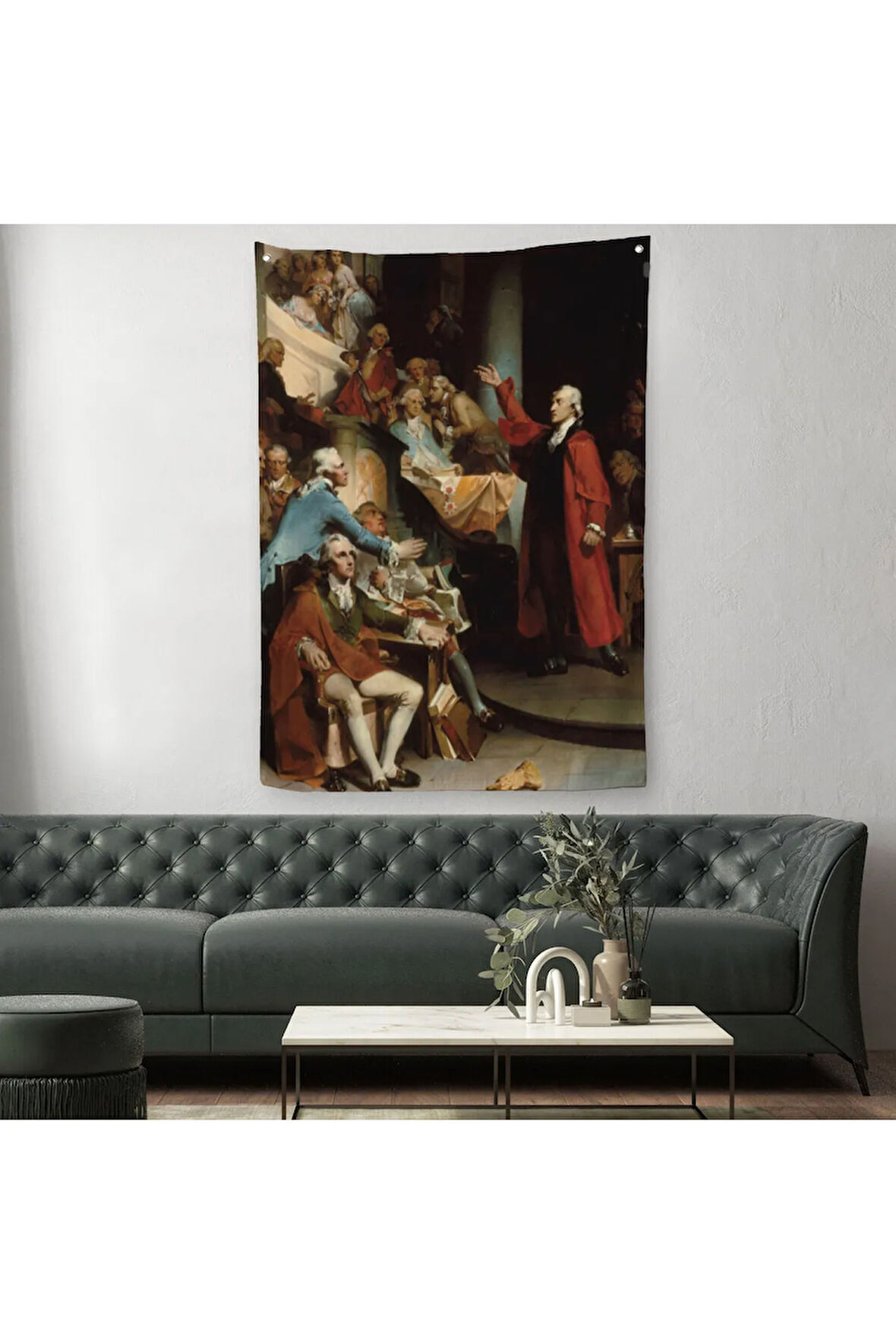 Patrick Henry Virginia Burgesses Evinin Önünde Duvar Örtüsü-Halısı-6408