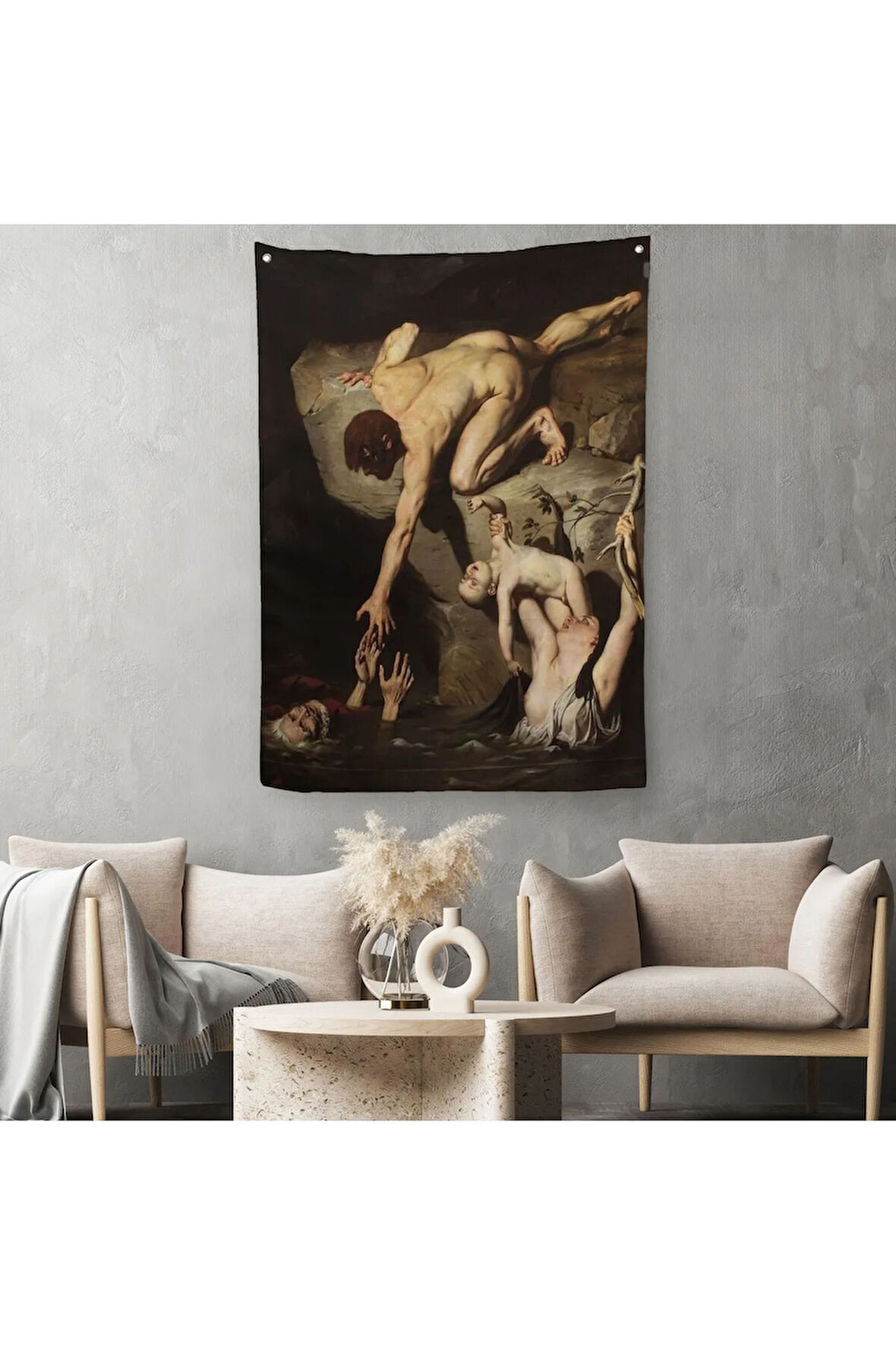 Tufan Sahnesi Duvar Örtüsü-Halısı Scene of Deluge - Joseph Desire Court-6414