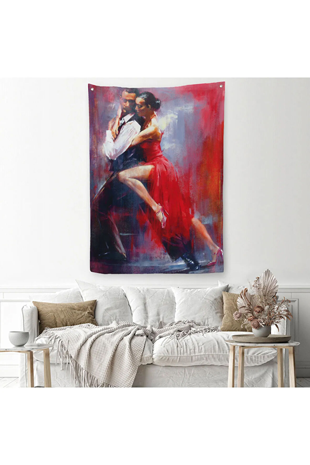 Tango Yapan Çift Dekoratif Duvar Örtüsü-Halısı-6427