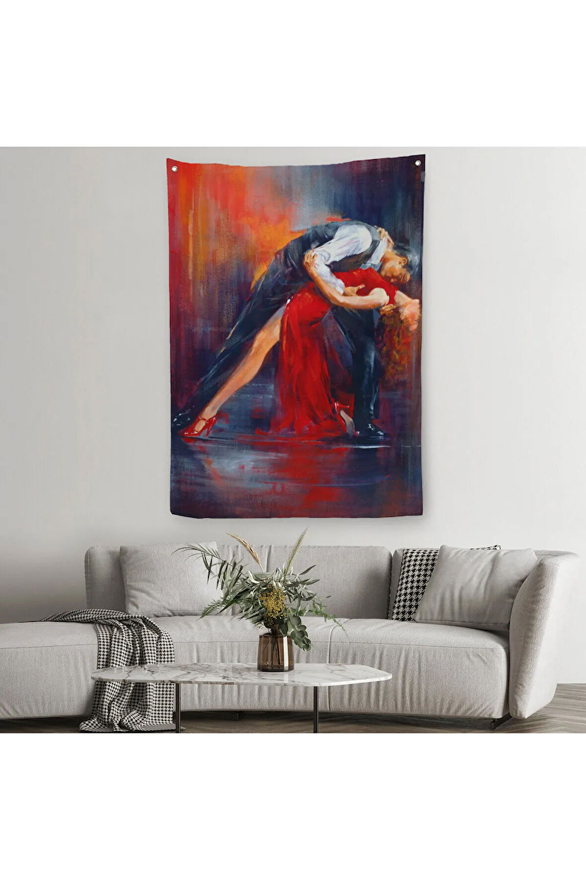 Tango Yapan Çift Dekoratif Duvar Örtüsü-Halısı-6429