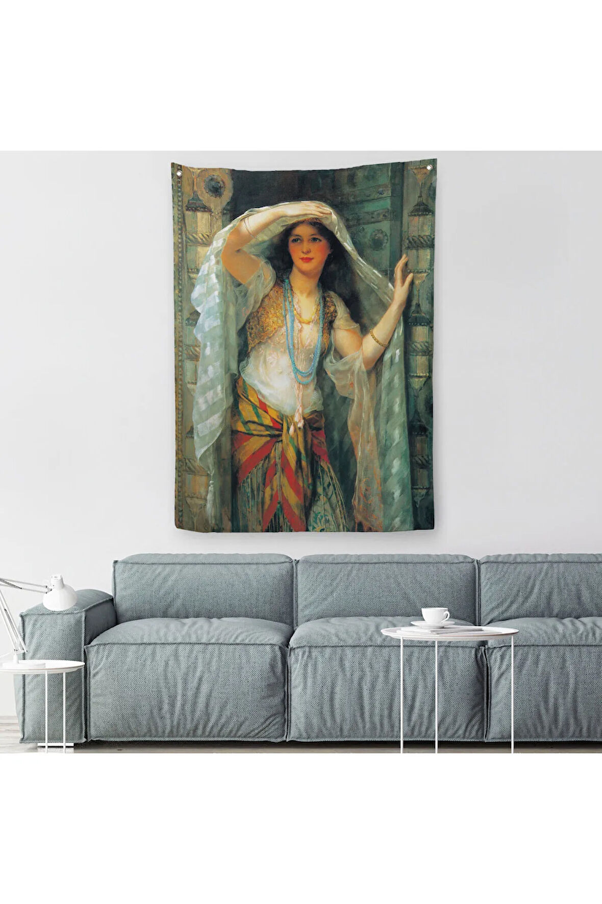 Kapıdan Bakan Cariye Duvar Örtüsü-Halısı - Arthur Wontner -6451