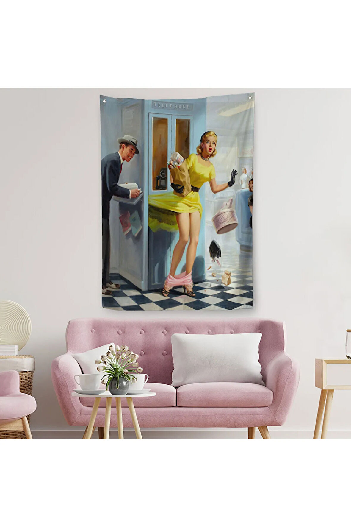 Pin Up Girl Duvar Örtüsü-Halısı-6458