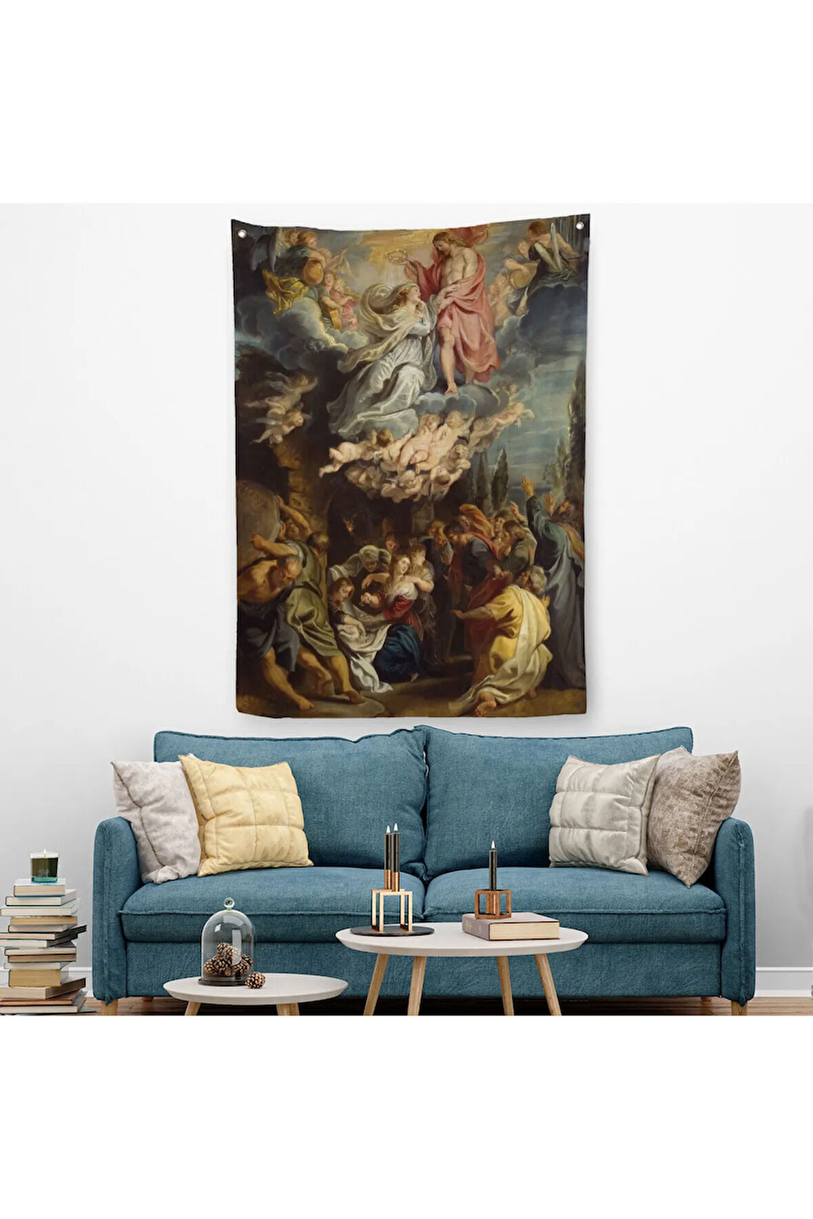 Bakire Taç Giyme TörenDuvar Örtüsü-Halısı - Coronation of the Virgin 1644 Diego Velázquez -6473