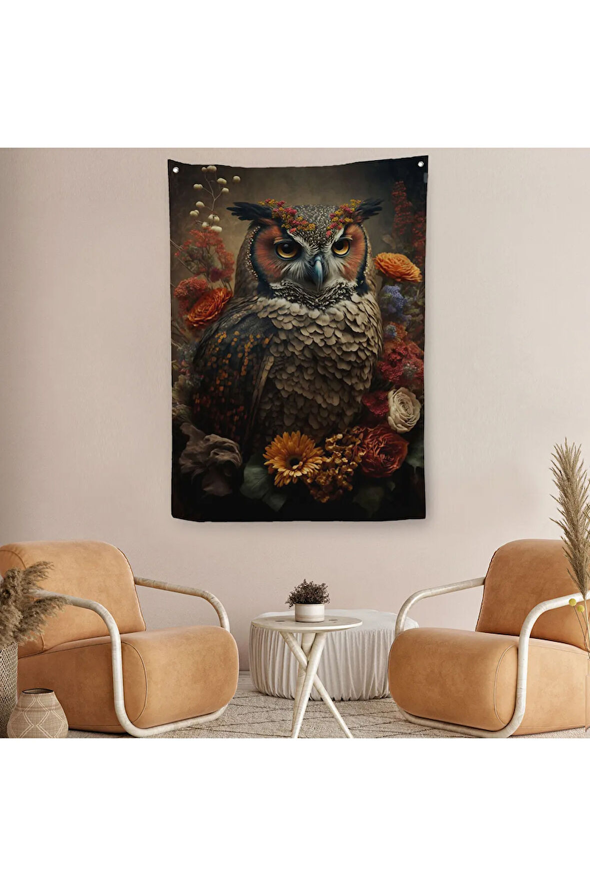 Baykuş Dekoratif Duvar Örtüsü-Halısı-6485