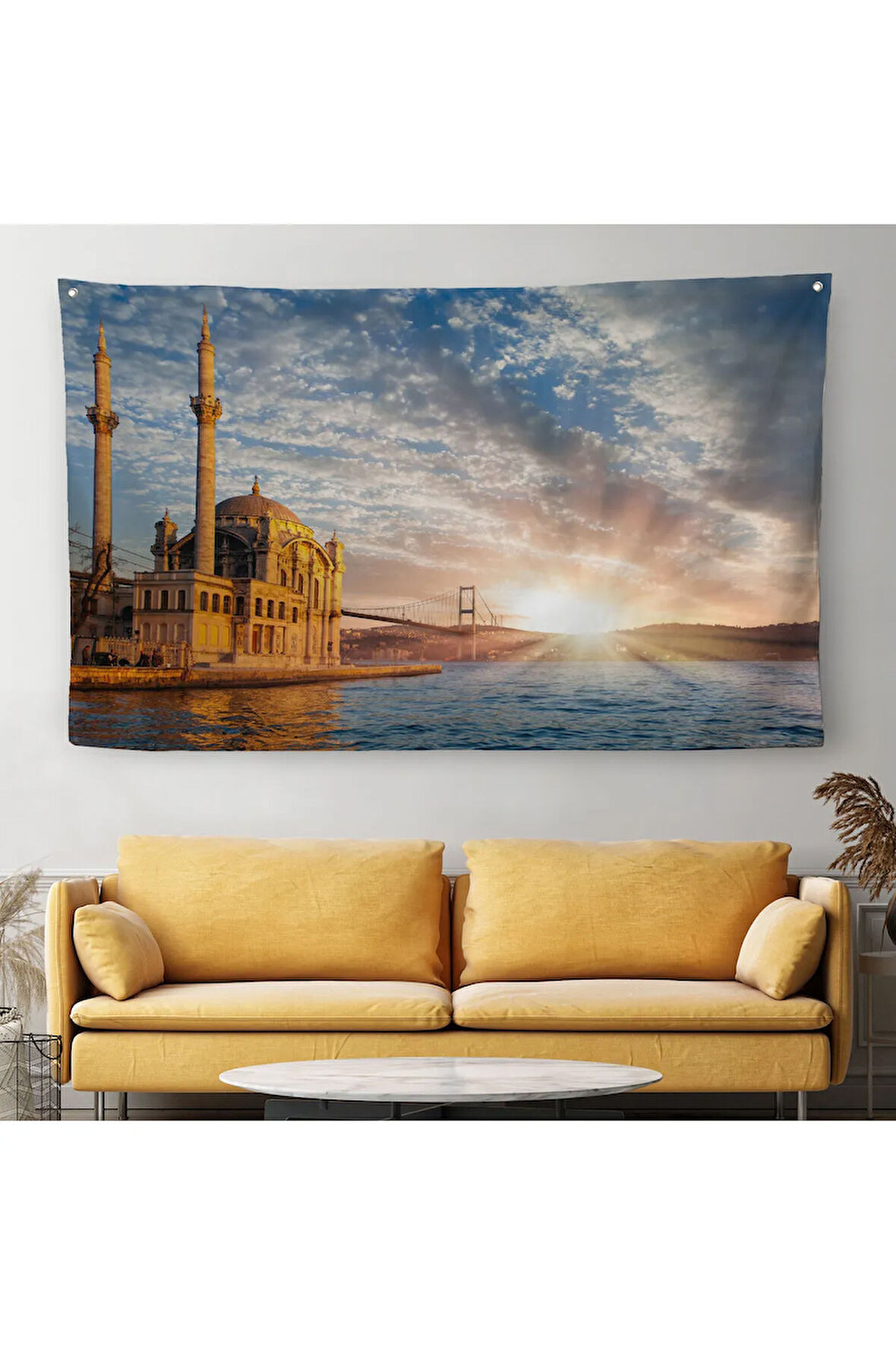 Ortaköy Camii ve Boğaziçi Köprüsü Manzarası Dekoratif Kanvas Duvar Örtüsü-Halısı-6504