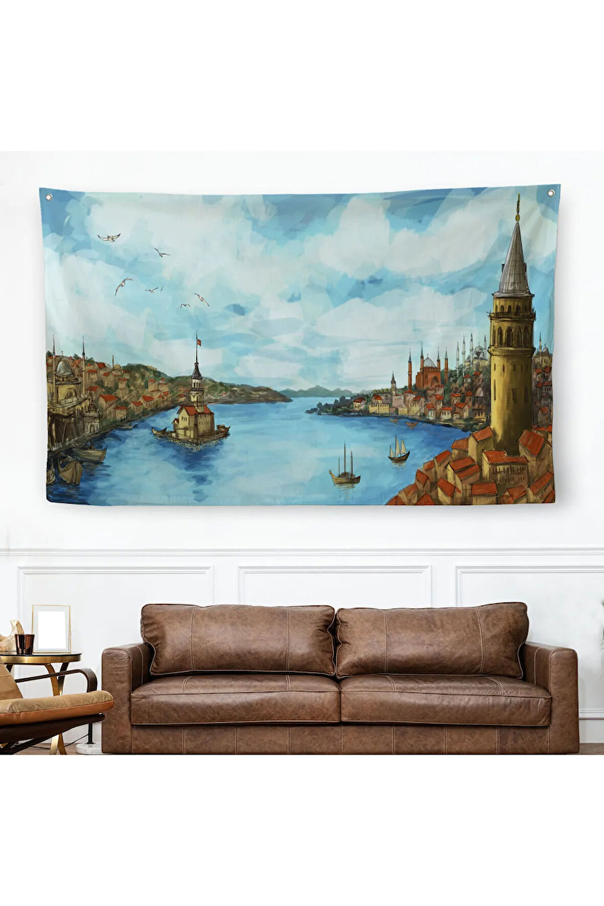 Galata Kulesi Kız Kulesi ve Boğaz Manzara Duvar Örtüsü-Halısı-6506