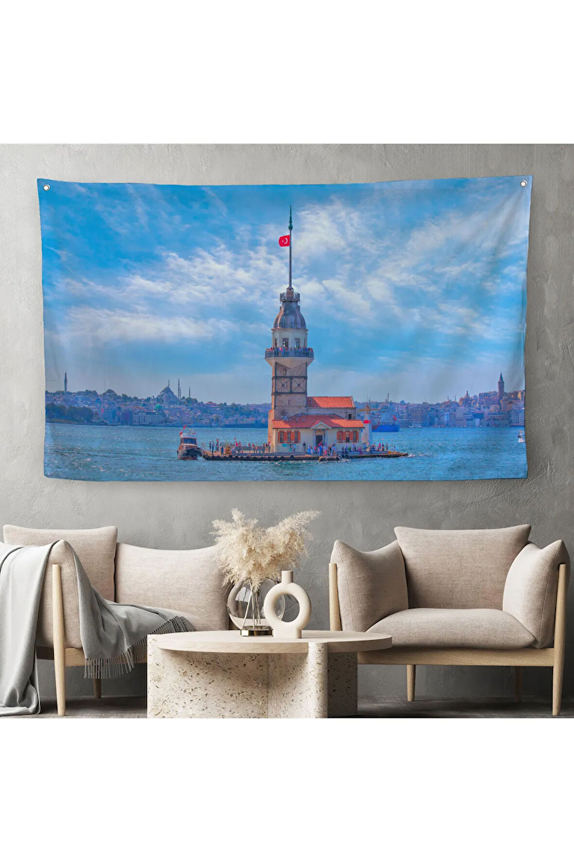 Kız Kulesi Dekoratif Kanvas Duvar Örtüsü-Halısı-6513