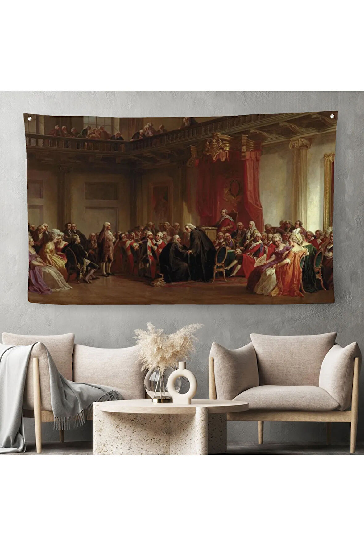 Benjamin Franklin Danışma Meclisi Huzuruna Çıkıyor Duvar Örtüsü-Halısı-6542