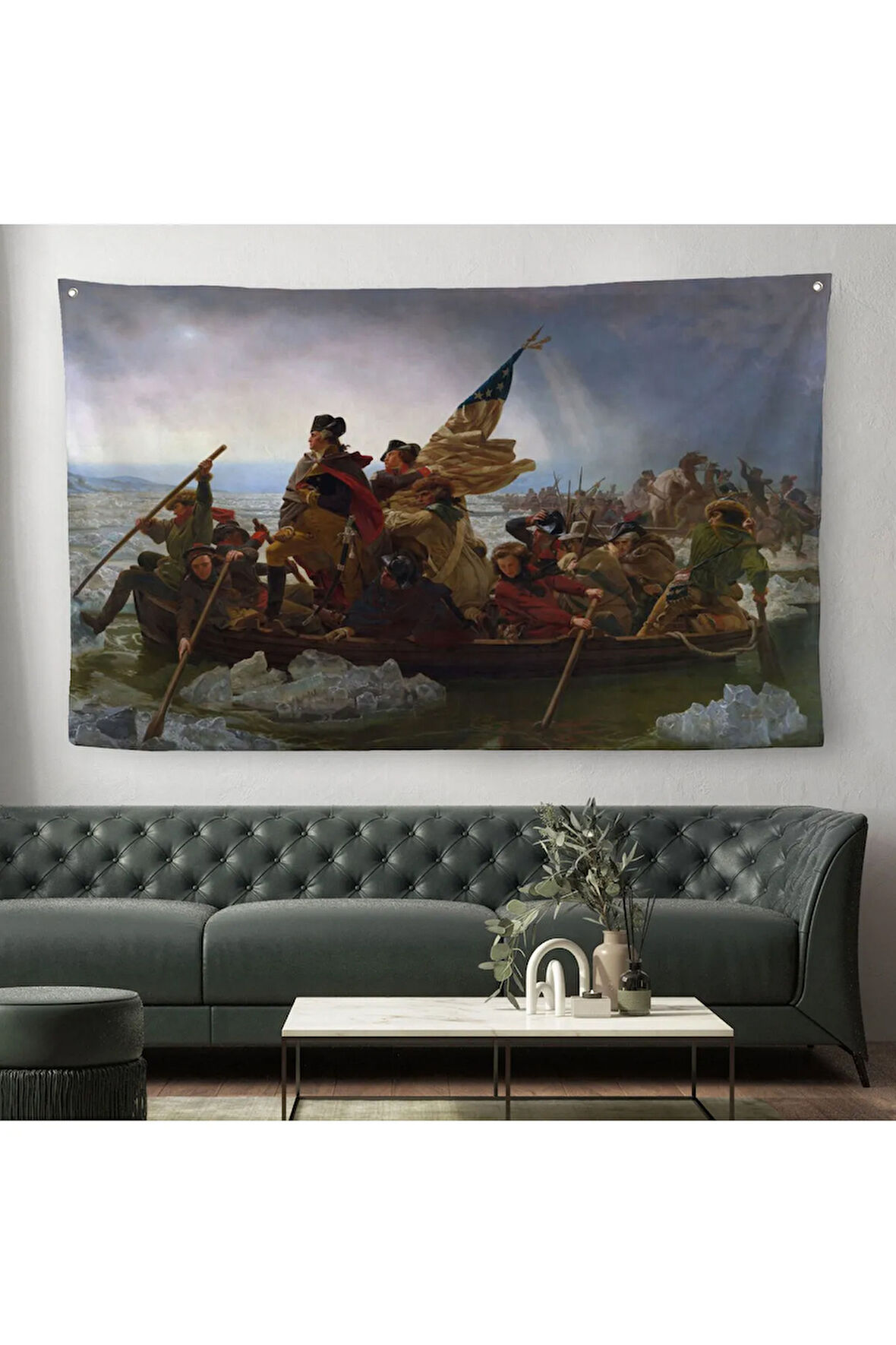 Washington Delaware'i Geçiyor Duvar Örtüsü-Halısı - Washington Crossing the Delaware -6543