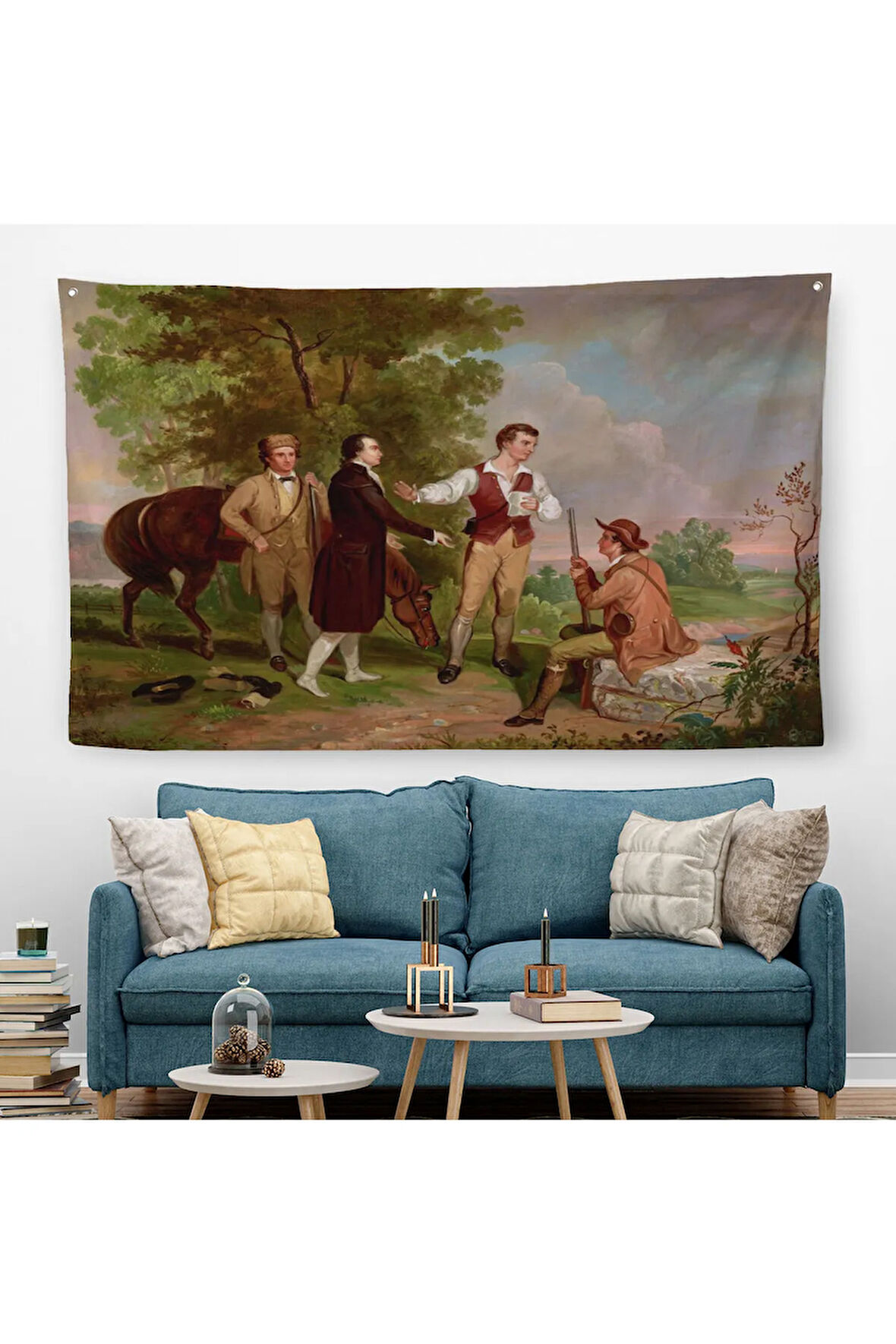 Binbaşı André'nin Yakalanması Duvar Örtüsü Halısı The Capture of Major Andre Asher 6545