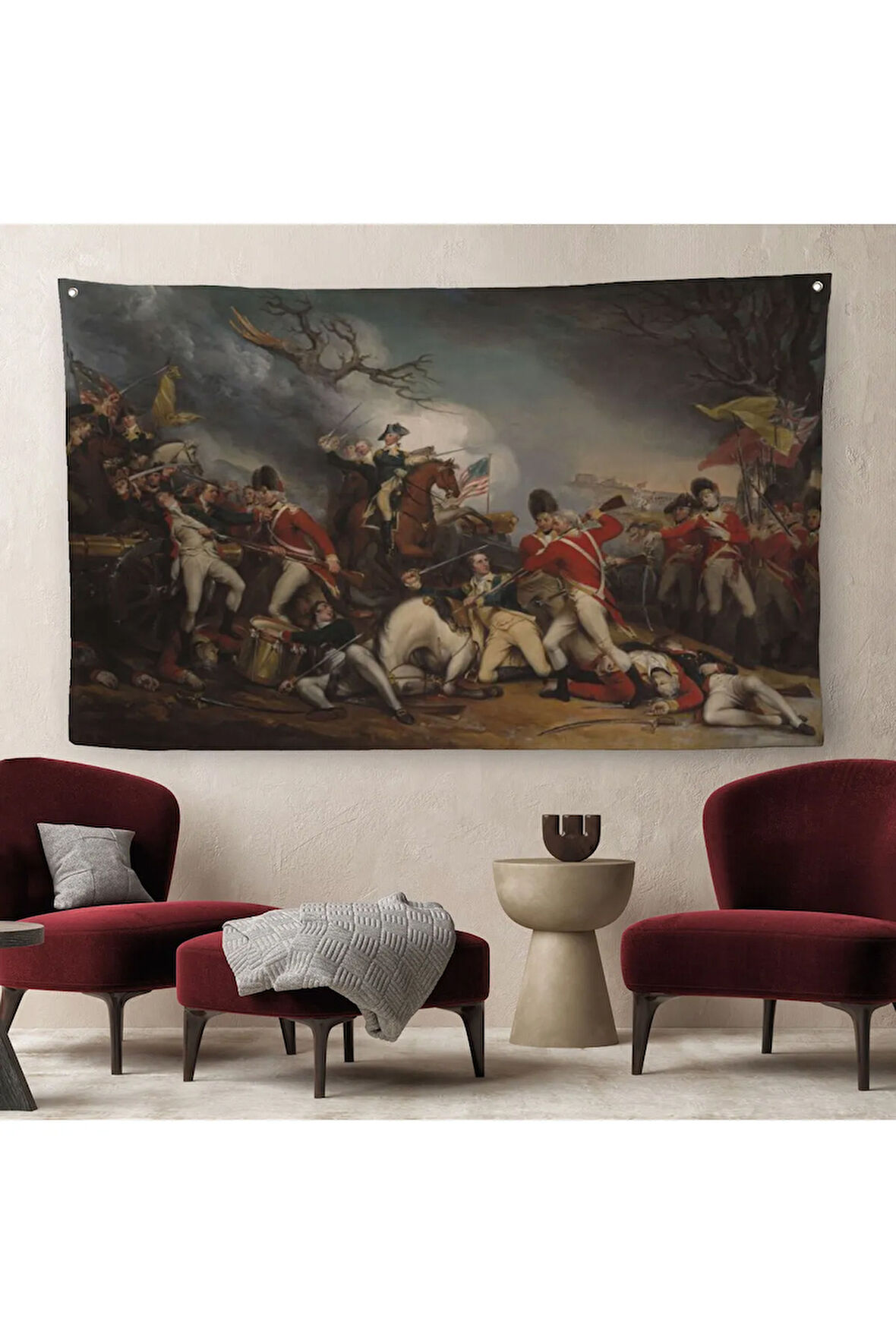 Princeton Savaşı'nda General Mercer'in Ölümü Duvar Örtüsü-Halısı- -6548