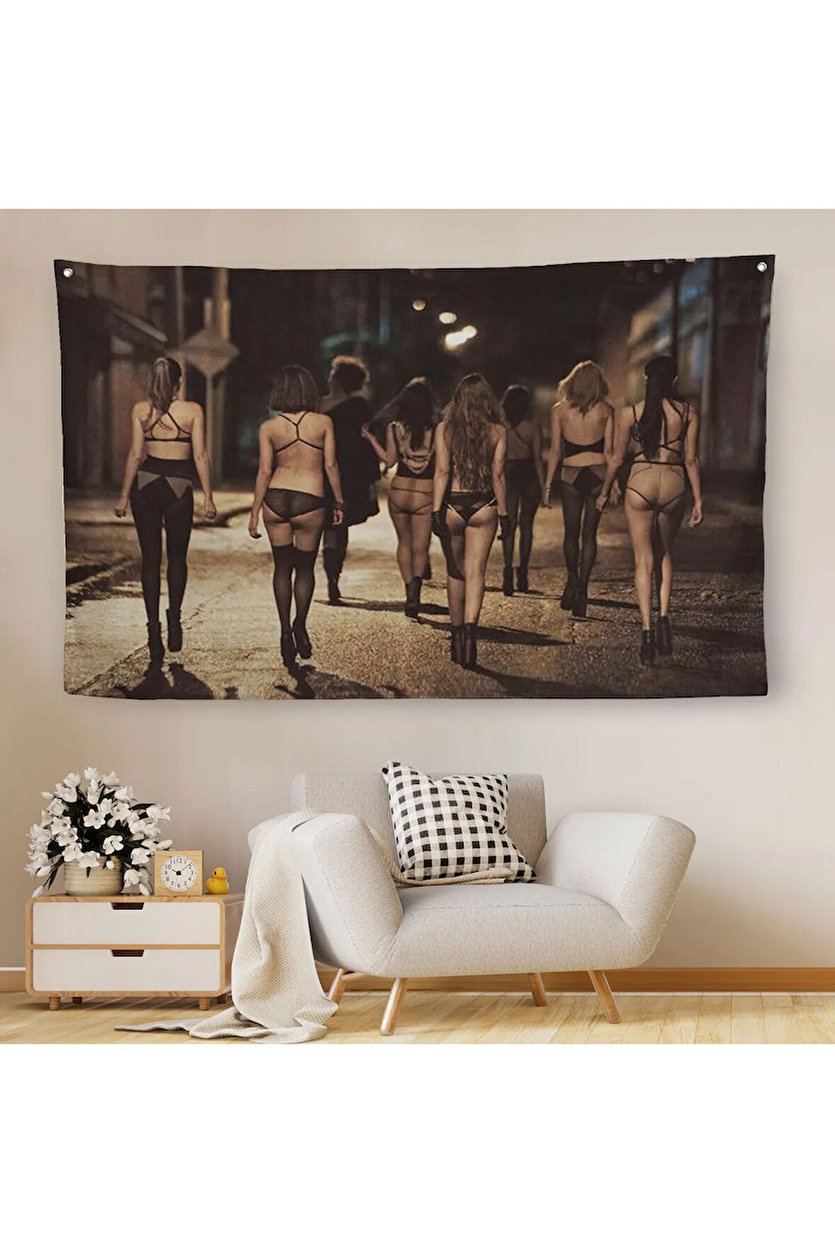 Sokak Kadınları Duvar Örtüsü-Halısı - Street Woman-6554