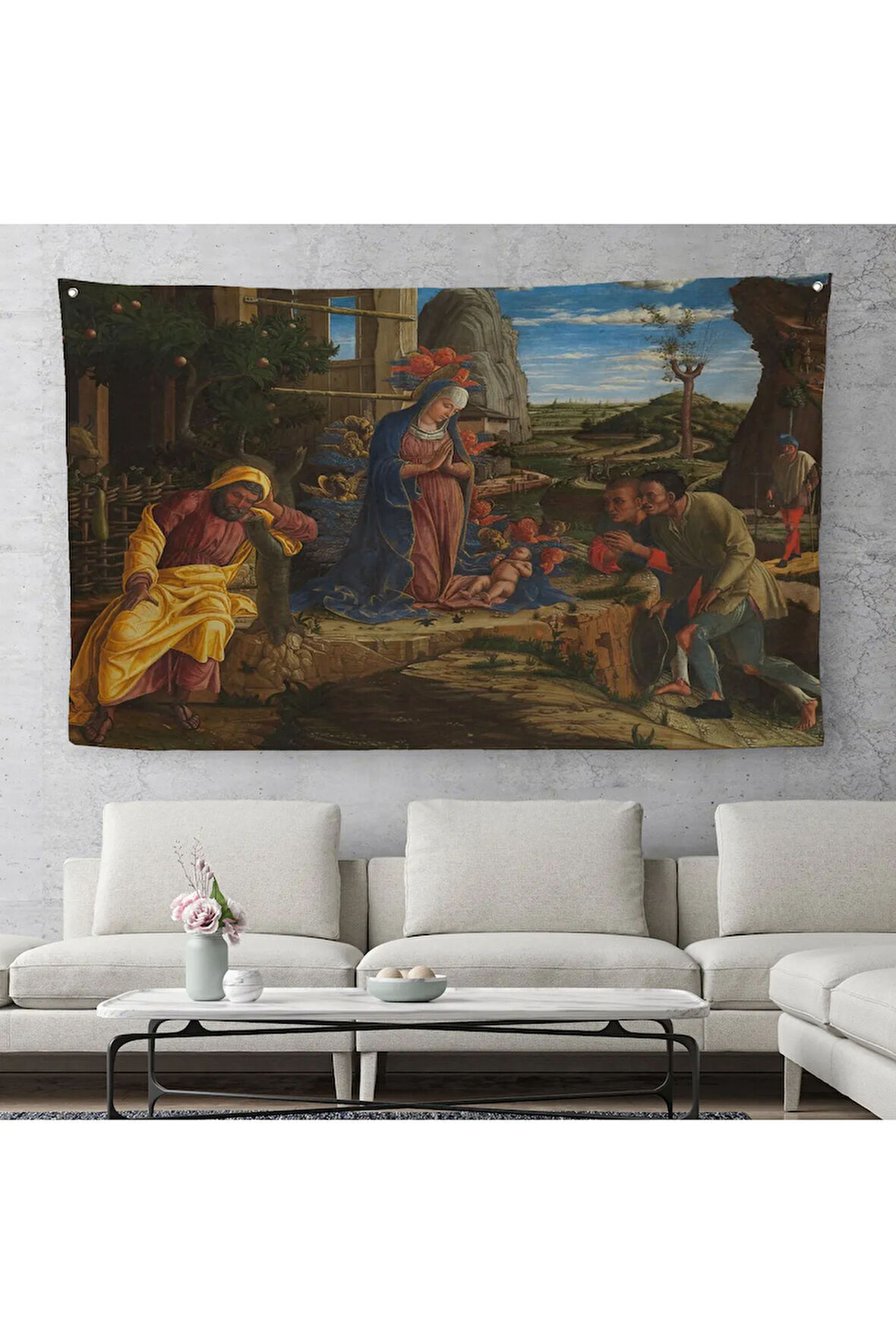Çobanların Hayranlığı Duvar Örtüsü-Halısı - Andrea Mantegna The Adoration of the Shepherds-6590